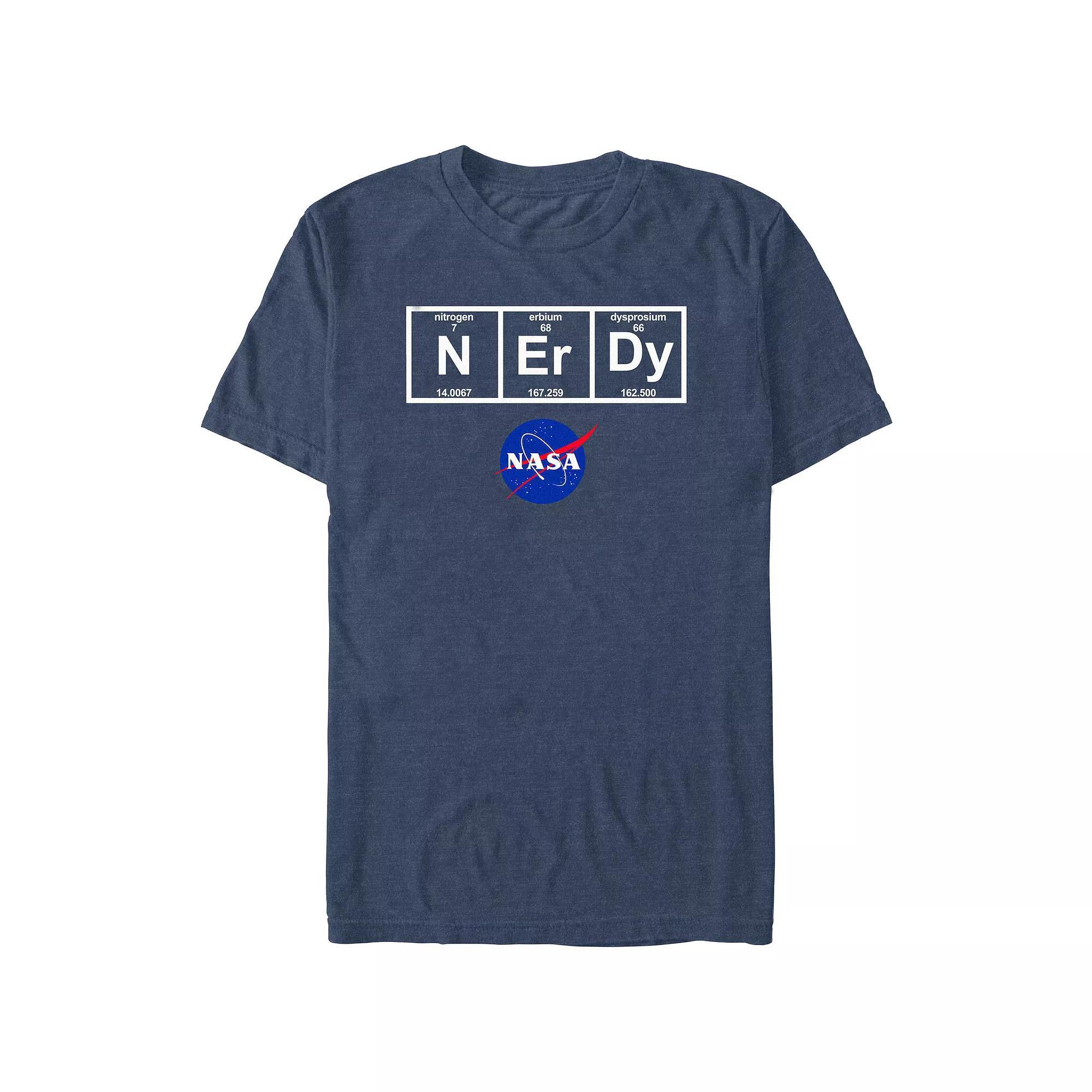Big & Tall Nasa Distressed Logo Graphic Tee, Men's, Size: Large Tall, Royal Grey Product Image