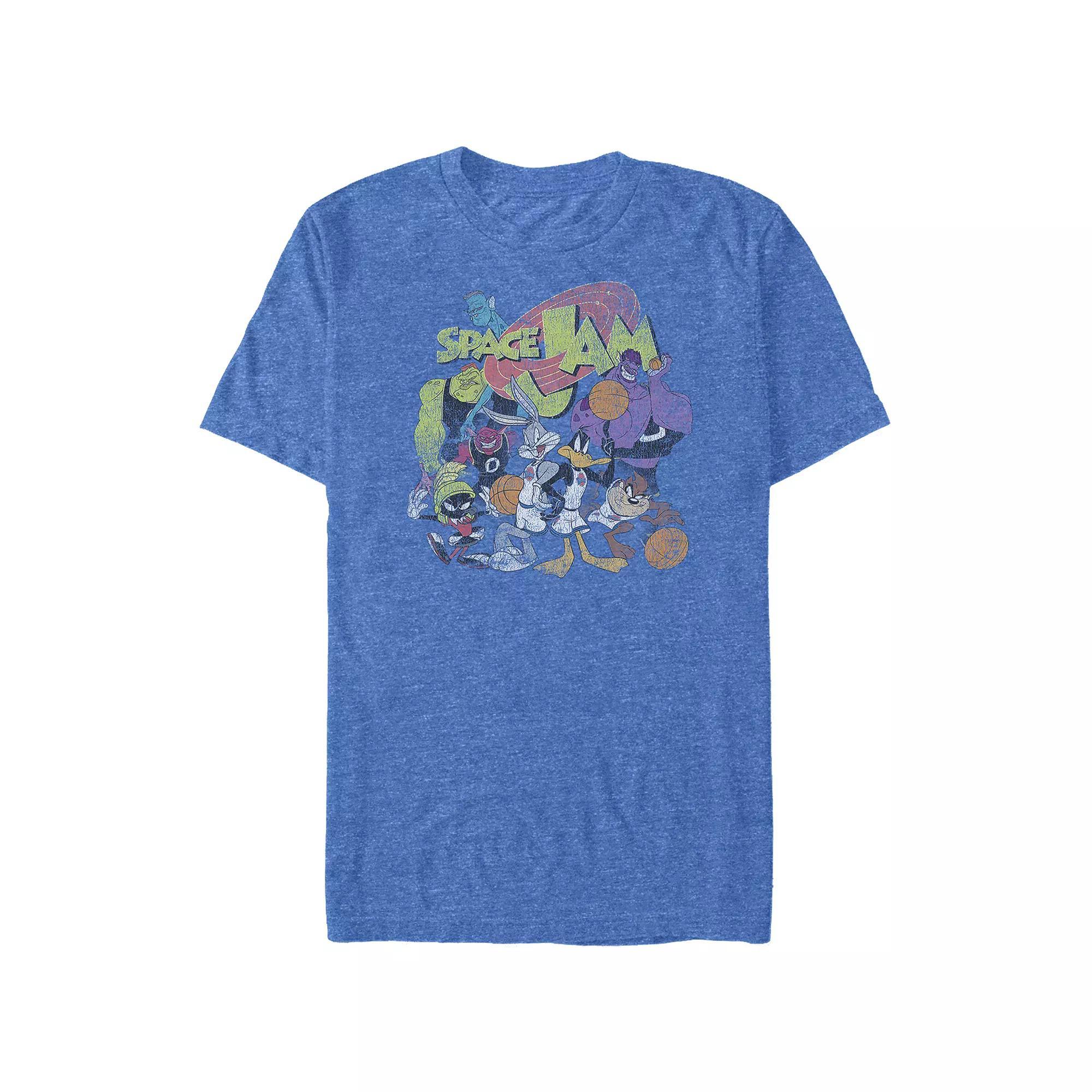 Big & Tall Space Jam Friends And Foes Poster Graphic Tee, Men's, Size: 5XL, Royal Grey Product Image