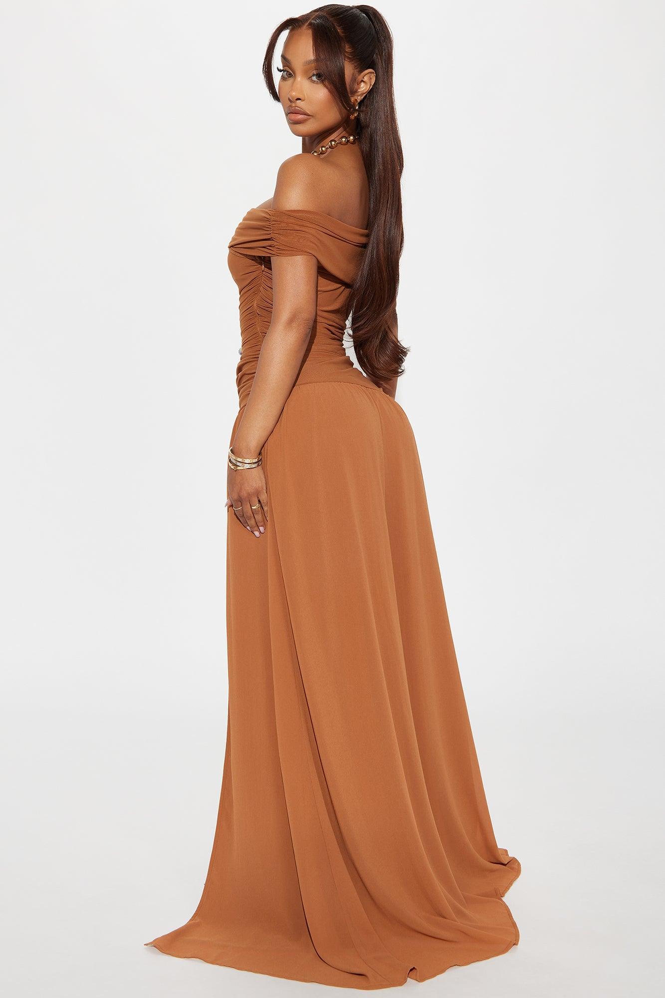 Mariella Mesh Maxi Dress - Mocha Product Image
