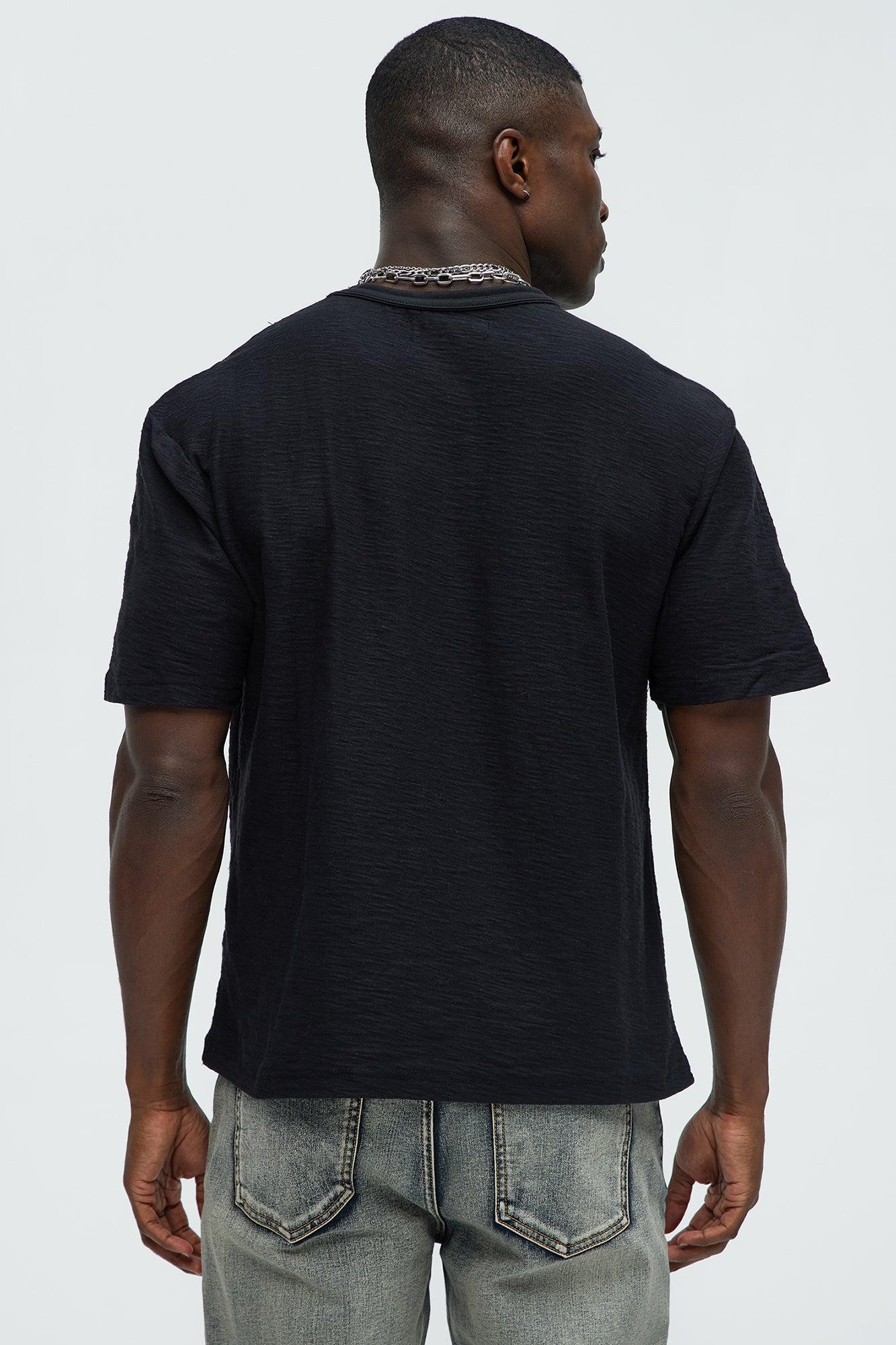 Purposeful Textured Short Sleeve Tee - Black Product Image
