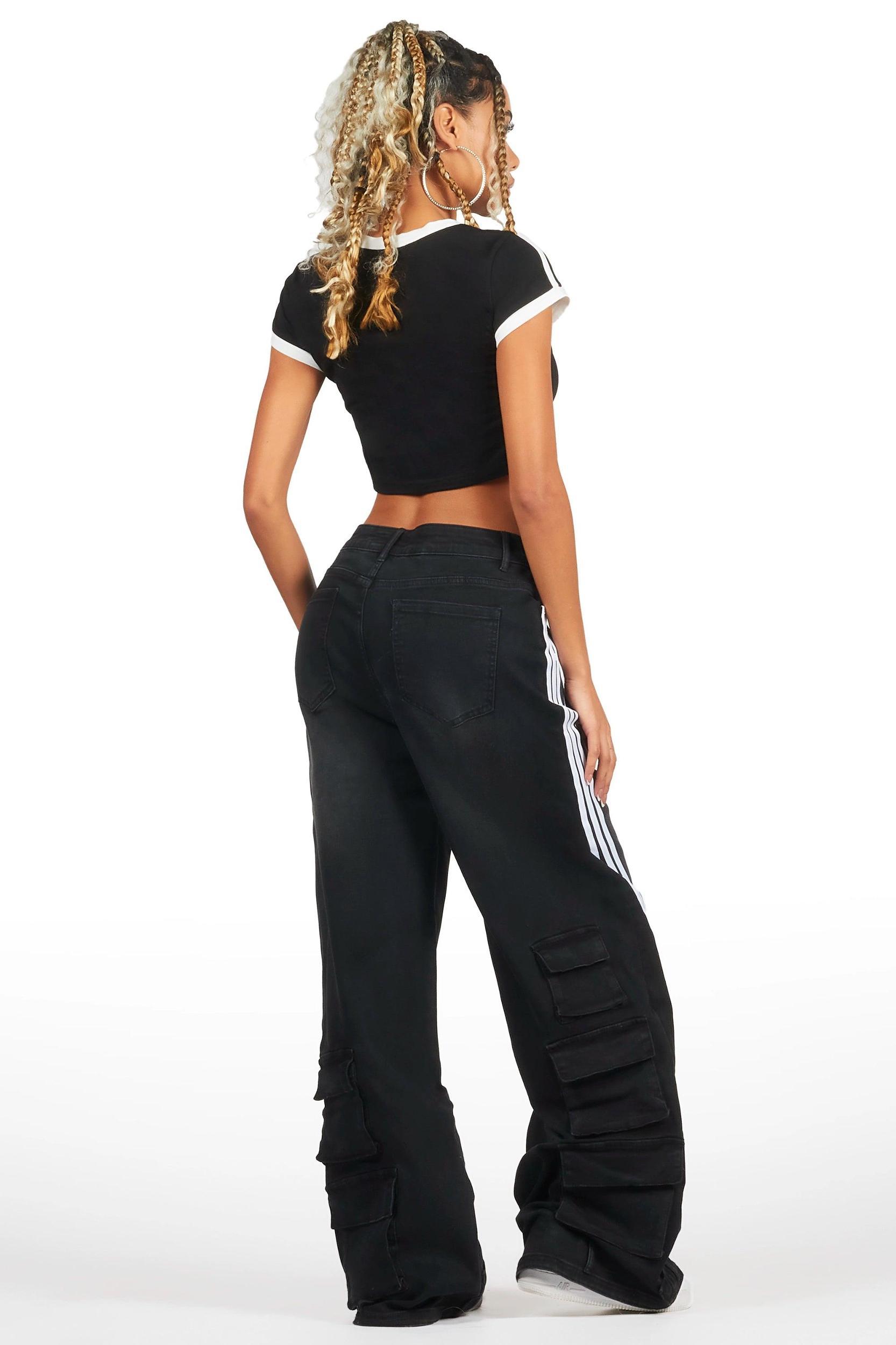 Jeanine Black Crop T-Shirt Female Product Image