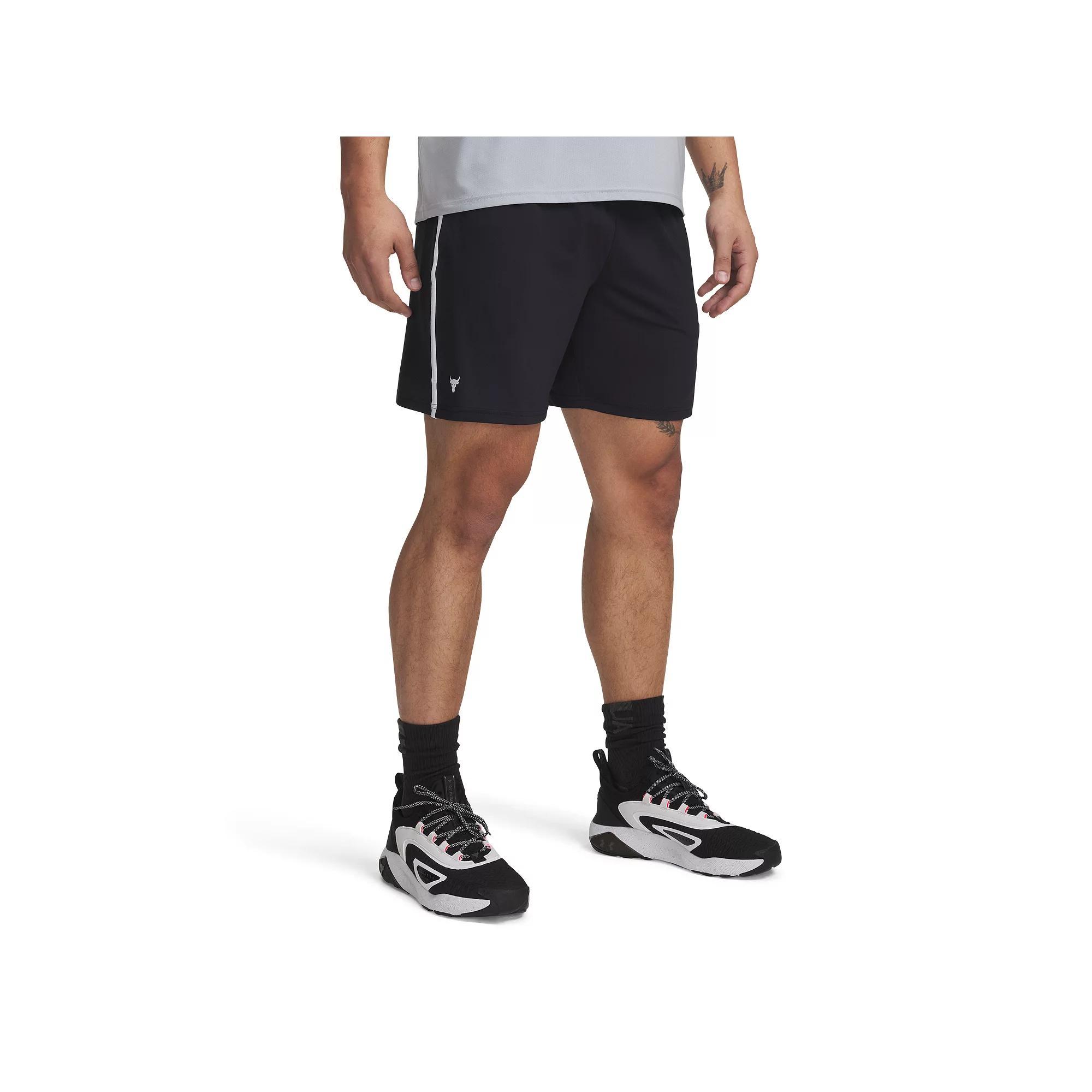 Men's Under Armour Project Rock Mesh Shorts, Size: XL, Black Product Image