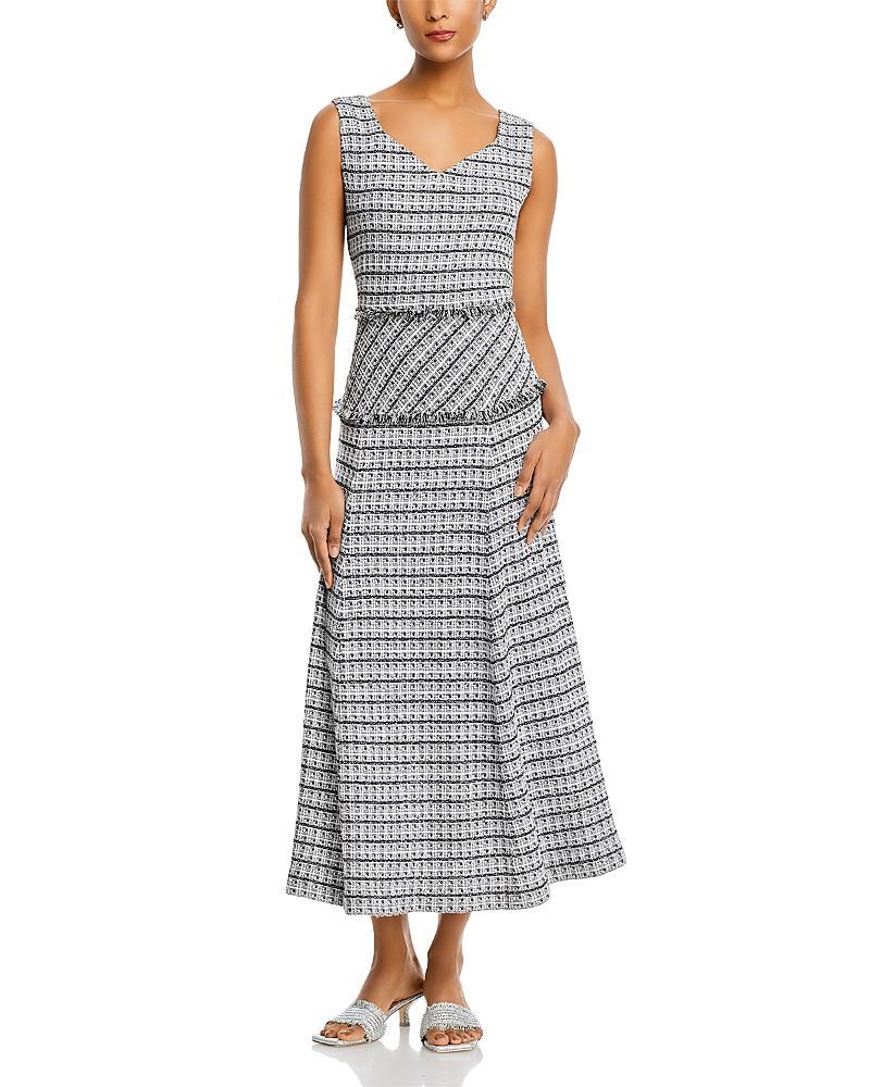 Womens Tweed Drop-Waist Midi-Dress Product Image