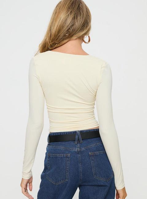 Back In Time Long Sleeve Top Cream Product Image