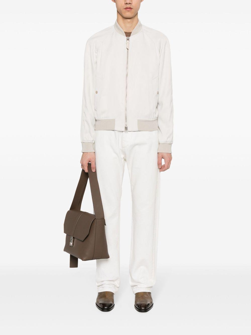 leather-trim bomber jacket Product Image