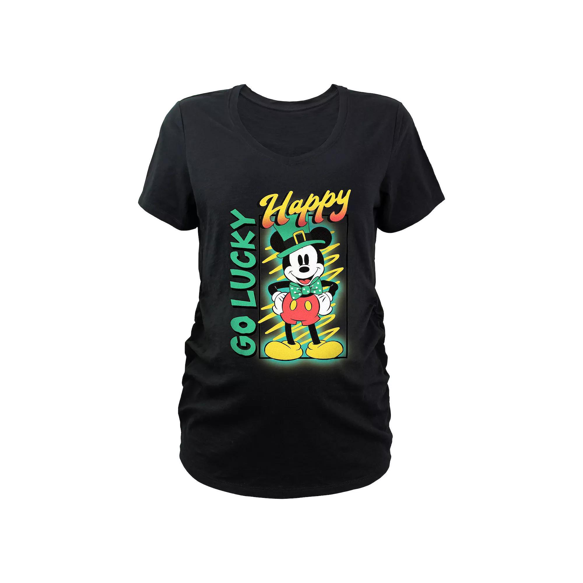 Disney's Mickey Mouse Happy Go Lucky Maternity Graphic Tee, Women's, Size: Medium-Mat, Black Product Image