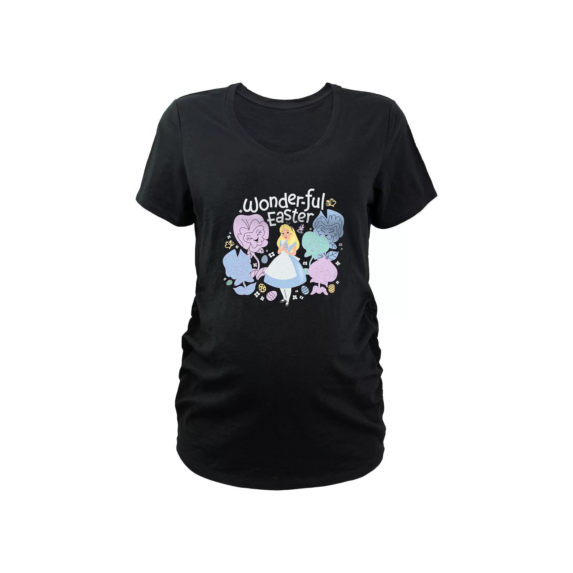 Disney's Alice In Wonderland Wonderful Easter Maternity Graphic Tee, Women's, Size: Medium-Mat, Black Product Image