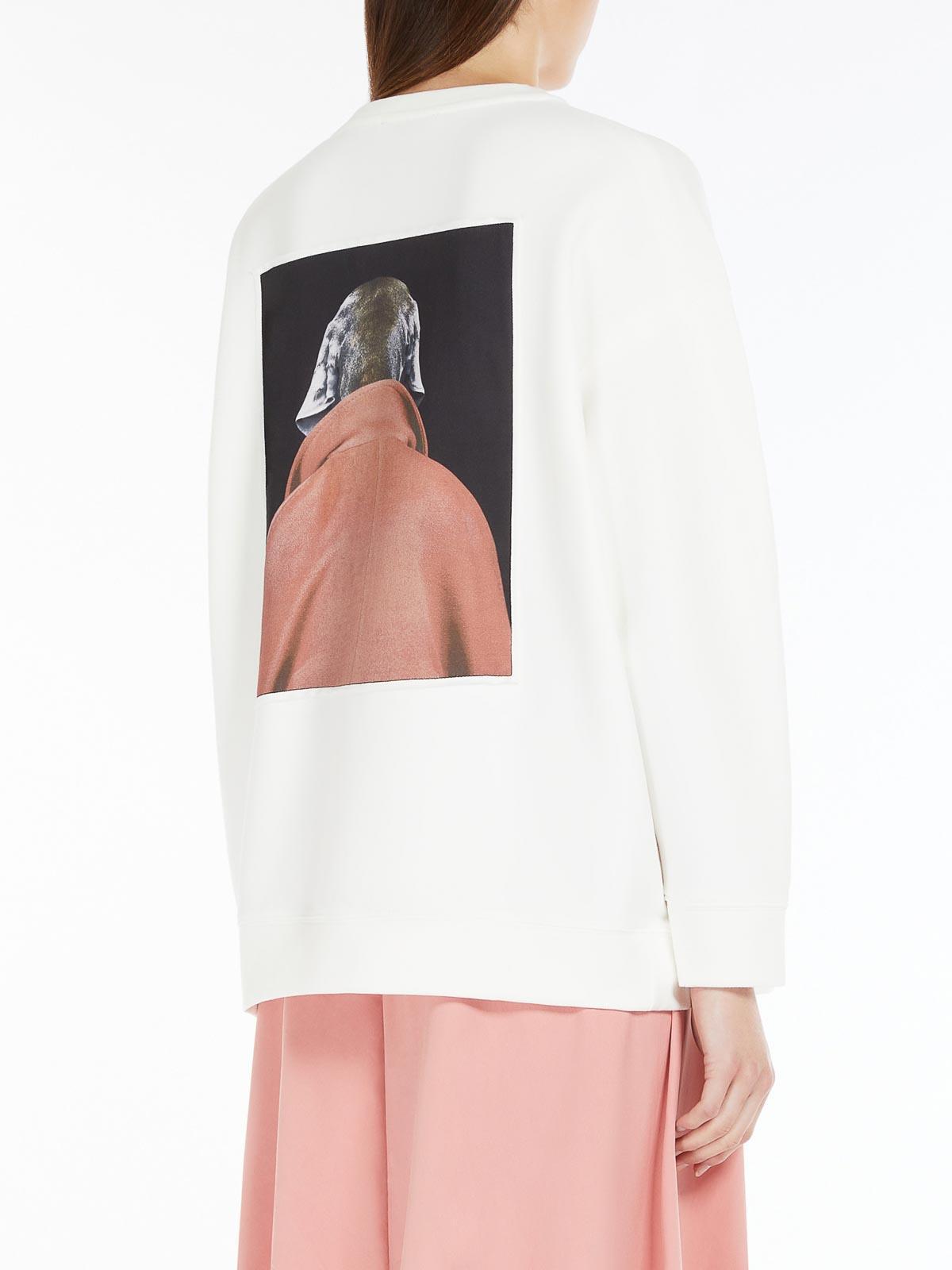 MAX MARA Bacco Cotton Sweatshirt With Wegman Print In White Product Image