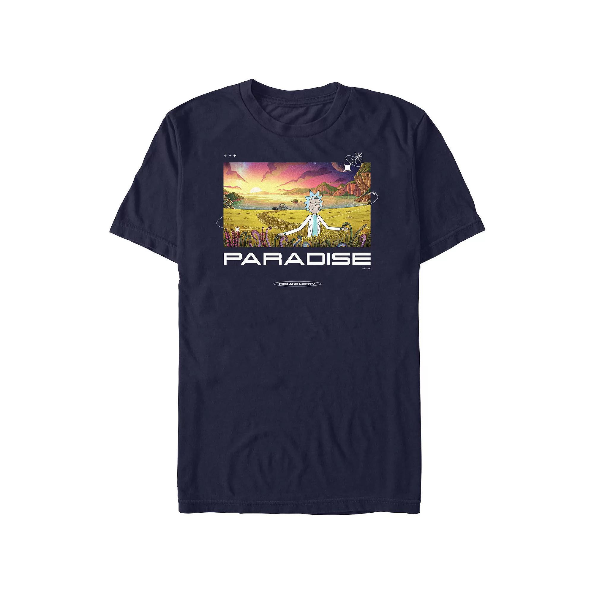 Men's Rick And Morty Paradise Graphic Tee, Size: Small, Blue Product Image