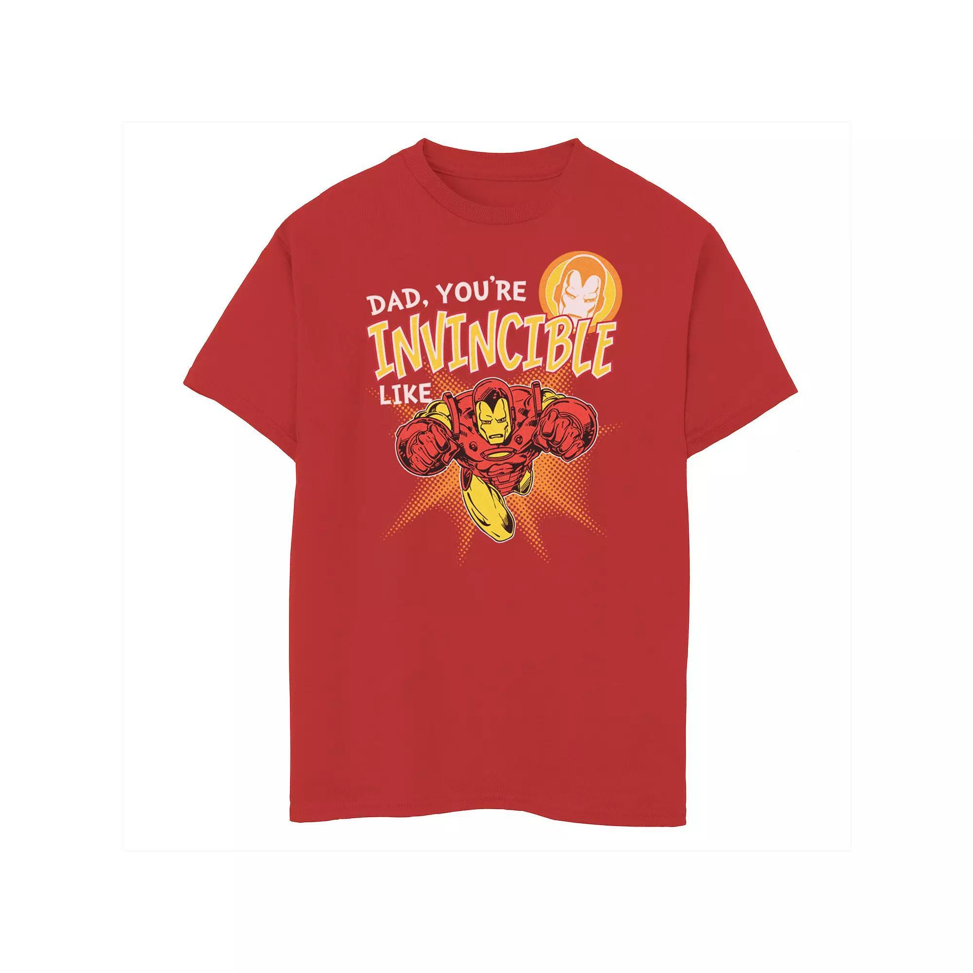 Boys 8-20 Marvel Iron Man Invincible Dad Father's Day Graphic Tee, Boy's, Size: Large, Red Product Image