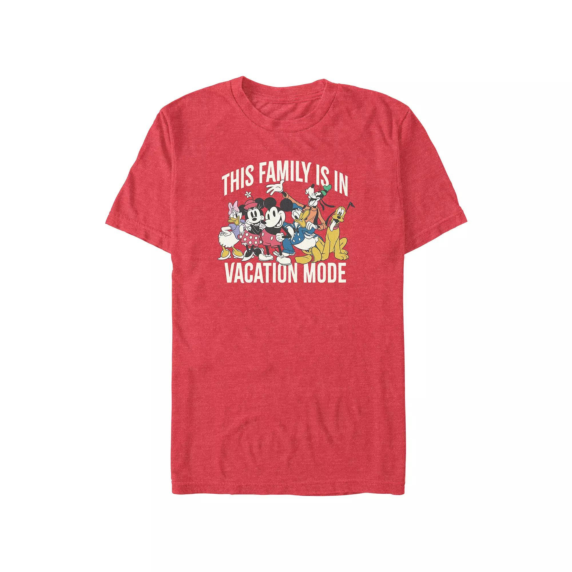 Disney's Mickey Mouse And Friends Vacation Mode Big & Tall Graphic Tee, Men's, Size: 3XL Tall, Red Grey Product Image