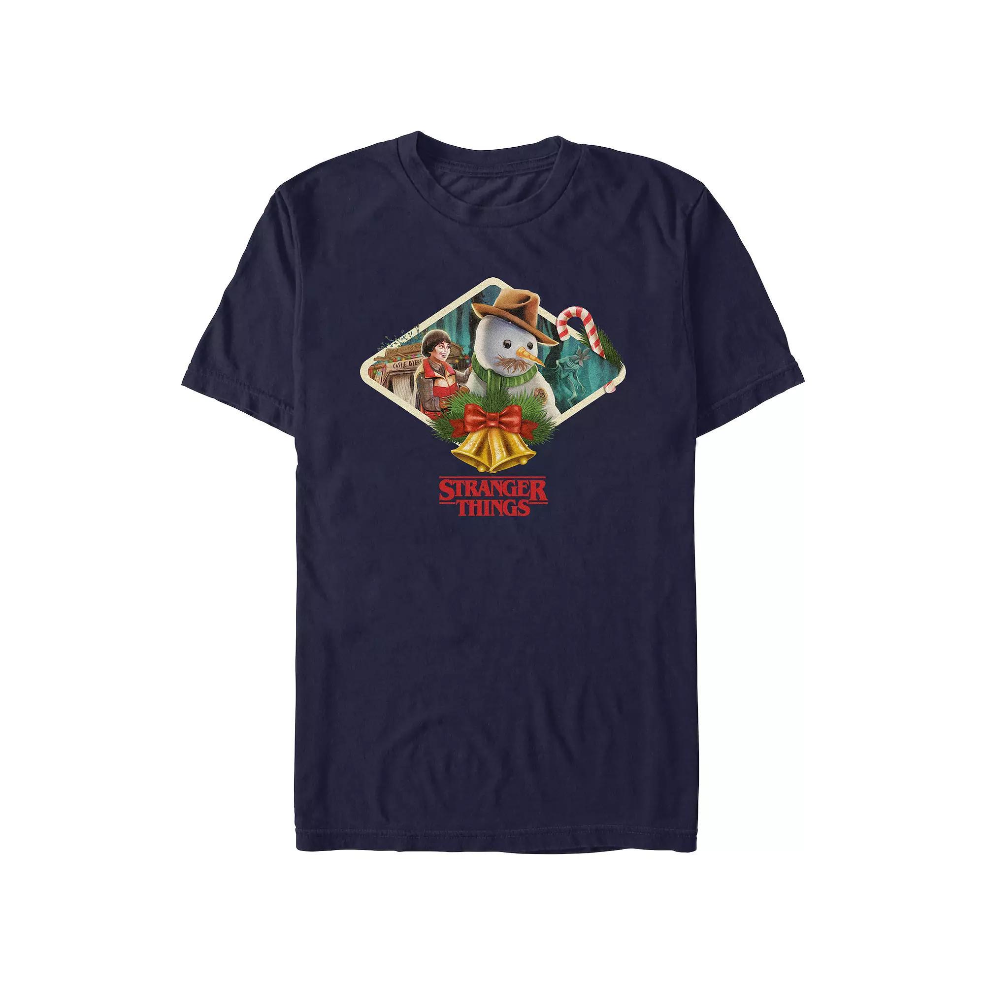Men's Stranger Things Building A Snowman Graphic Tee, Size: Small, Blue Product Image