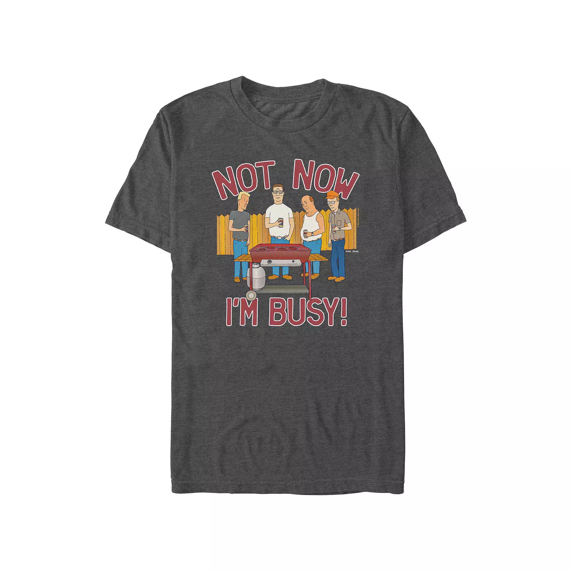 Men's King Of The Hill Not Now I'm Busy Graphic Tee, Size: Medium, Grey Heather Product Image