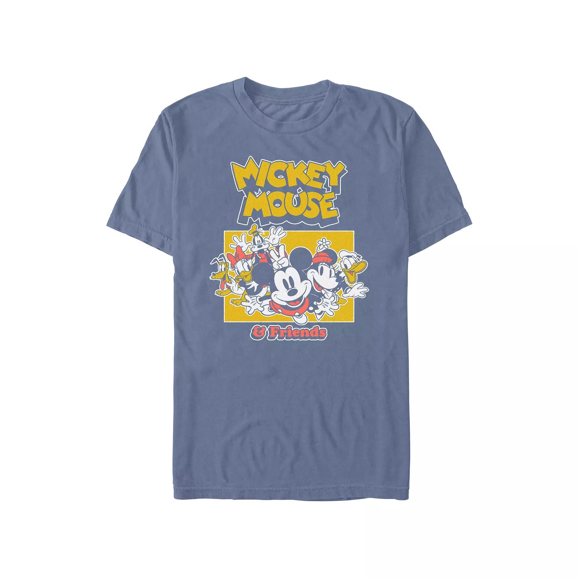 Men's Comfort Colors® Disney's Mickey Mouse And Friends Happy Group Graphic Tee, Size: XXL, Blue Jean Product Image