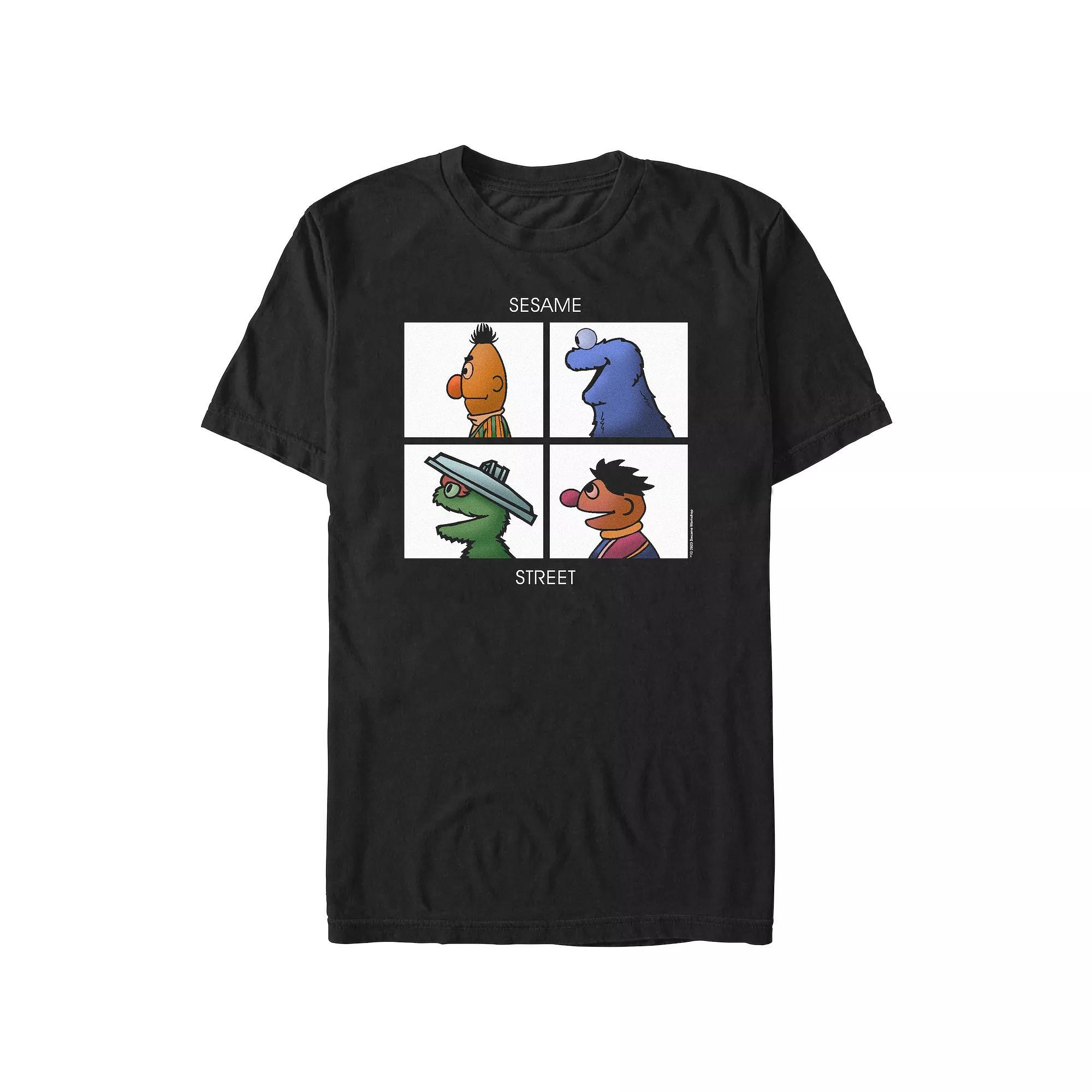 Men's Sesame Street Profile Portraits Graphic Tee, Size: Medium, Black Product Image