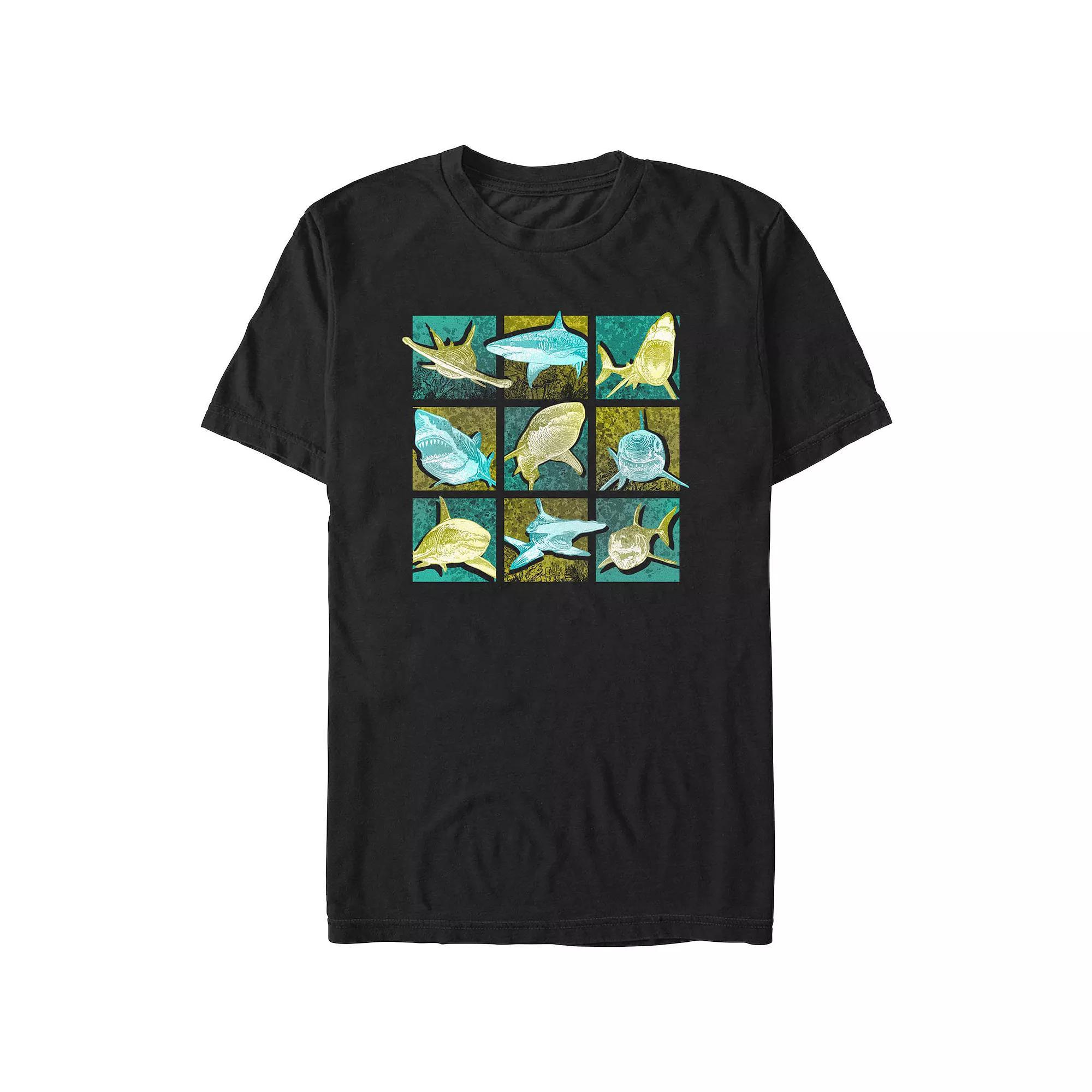 Men's Shark Portraits Graphic Tee, Size: XL, Royal Product Image