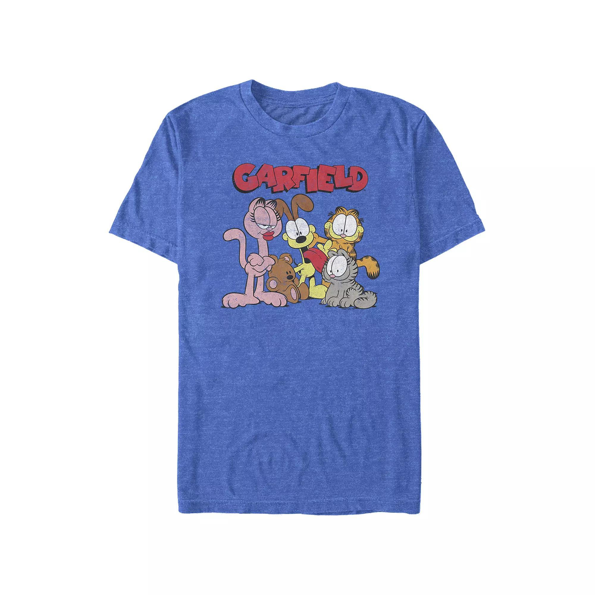 Big & Tall Garfield And Friends Portrait Graphic Tee, Men's, Size: 4XL Tall, Royal Grey Product Image