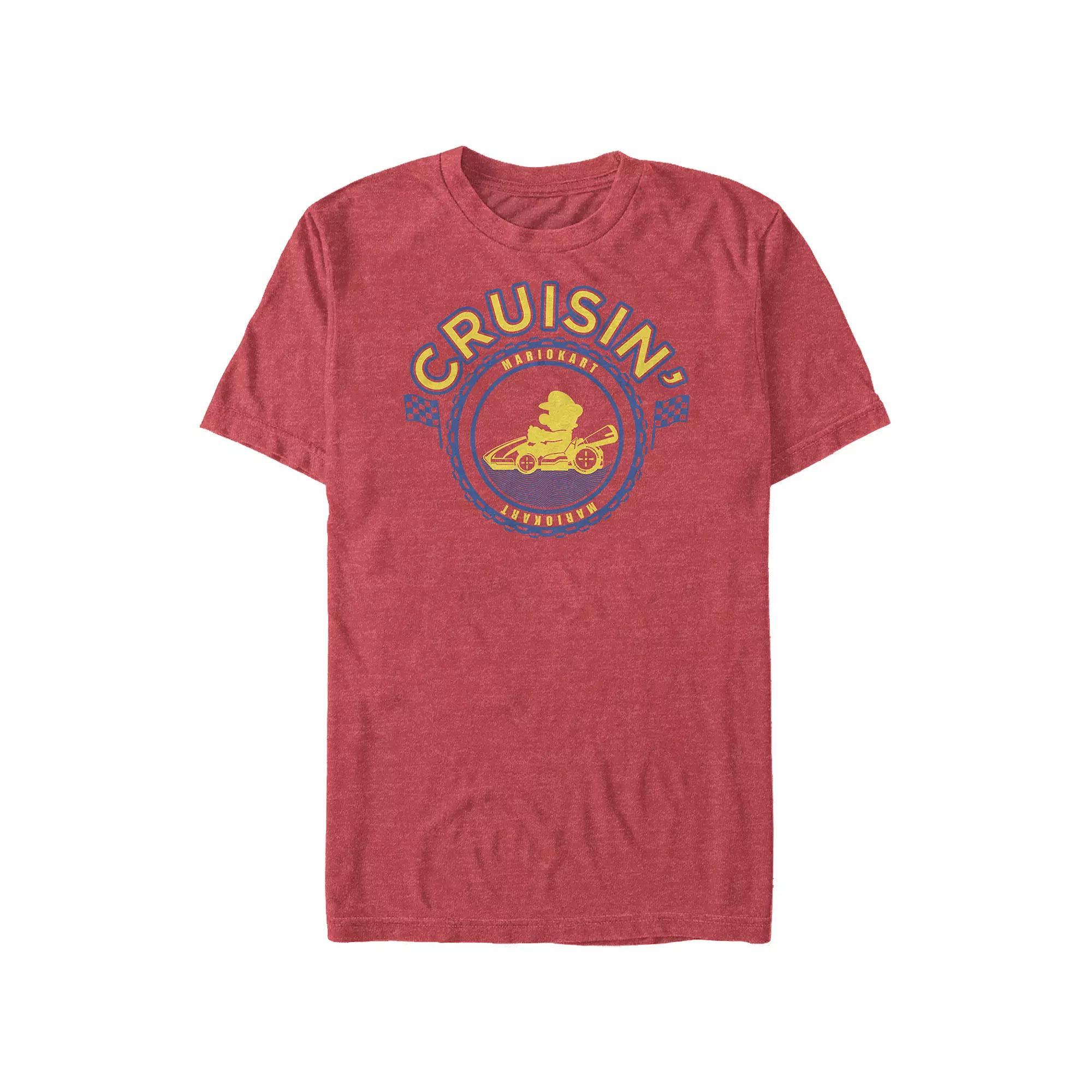 Big & Tall Mario Kart Cruisin' Stamp Graphic Tee, Men's, Size: 5XL, Red Grey Product Image