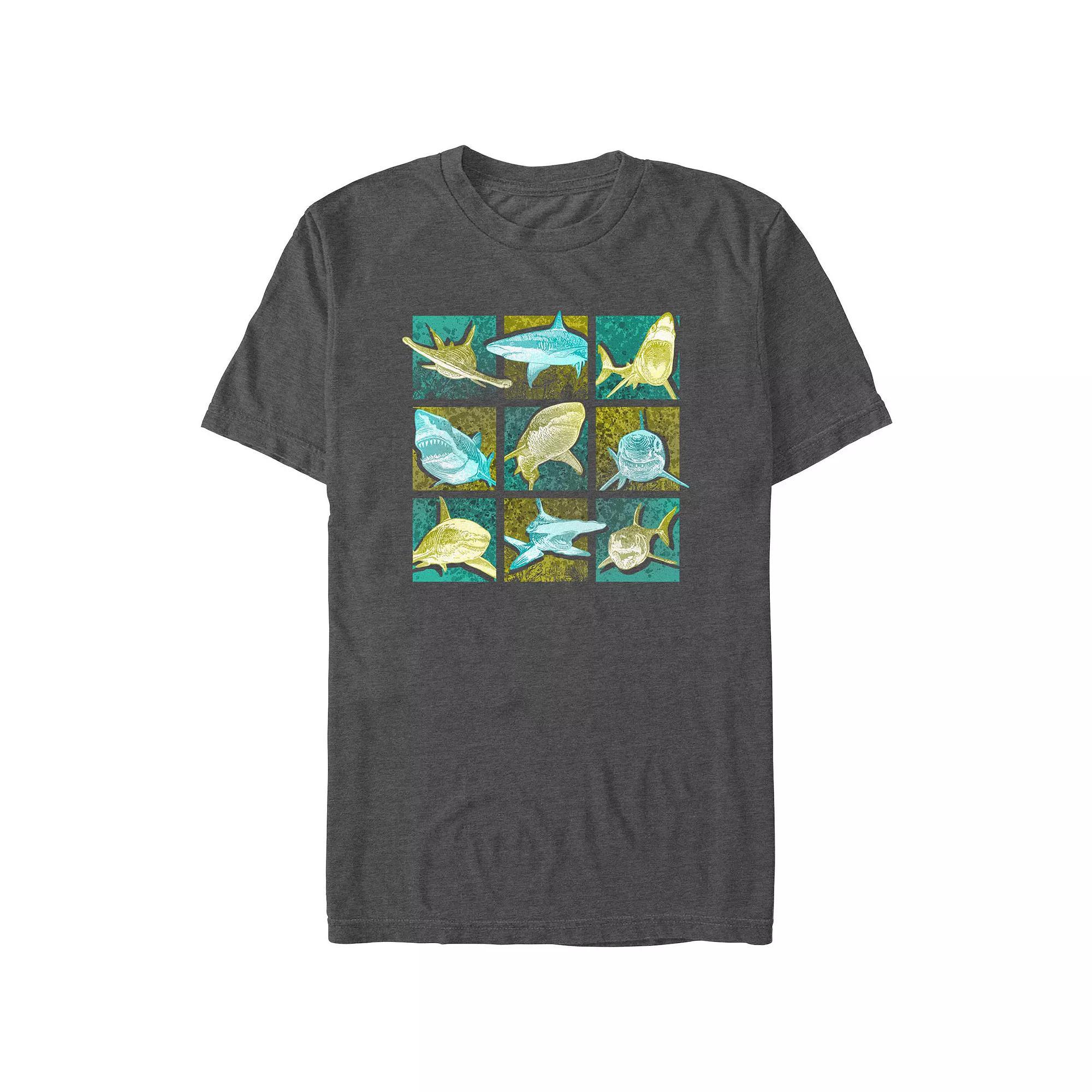 Men's Shark Portraits Graphic Tee, Size: XL, Royal Product Image