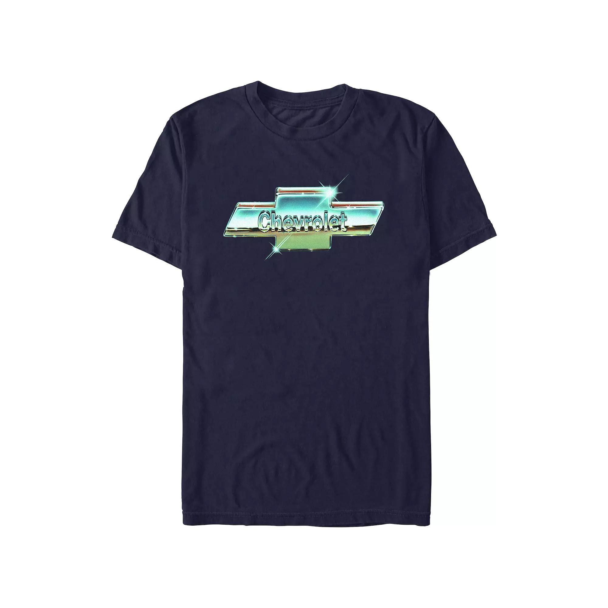Men's Chevrolet Chrome Logo Graphic Tee, Size: Medium, Blue Product Image
