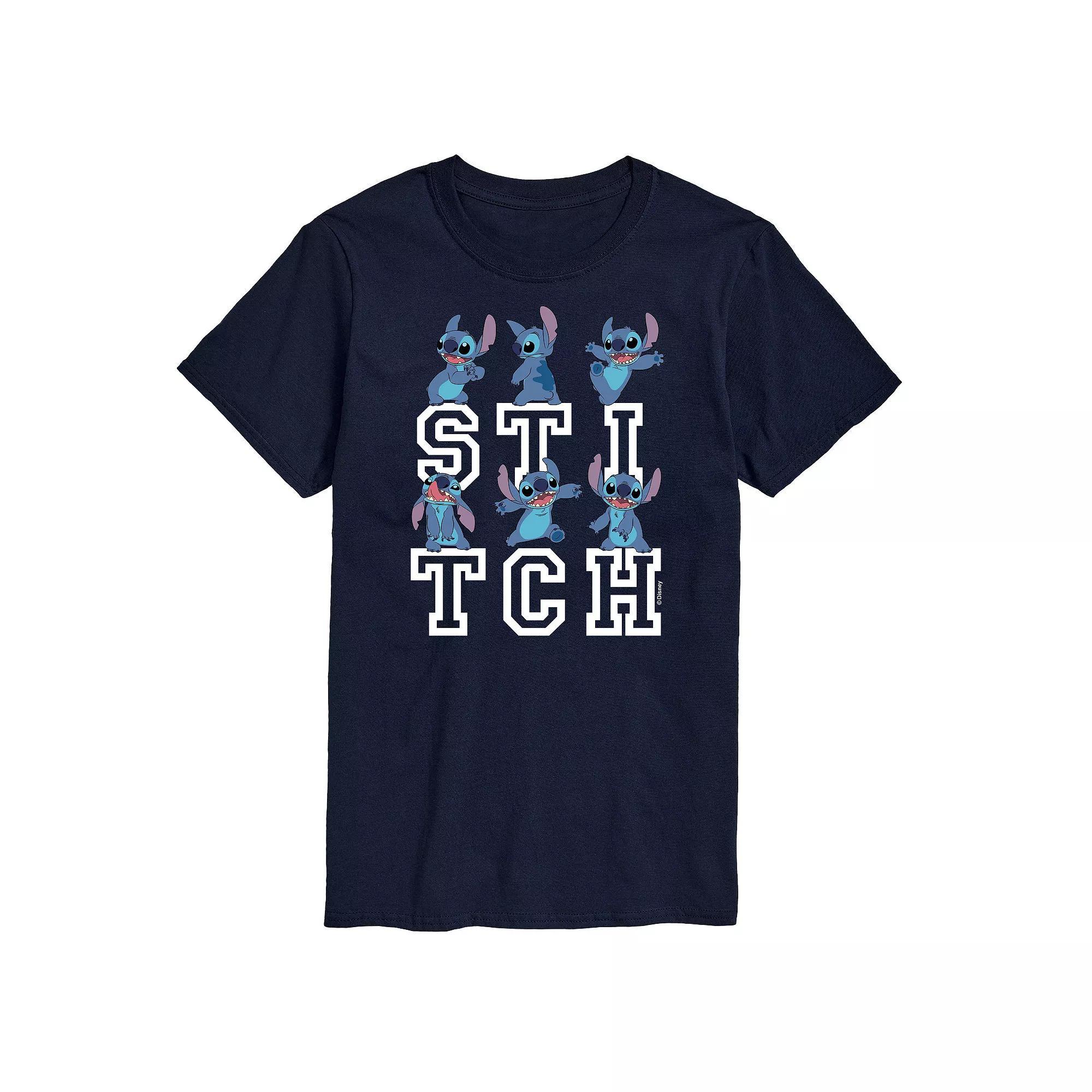 Disneys Lilo and Stitch Big & Tall Poses Graphic Tee, Mens Blue Product Image