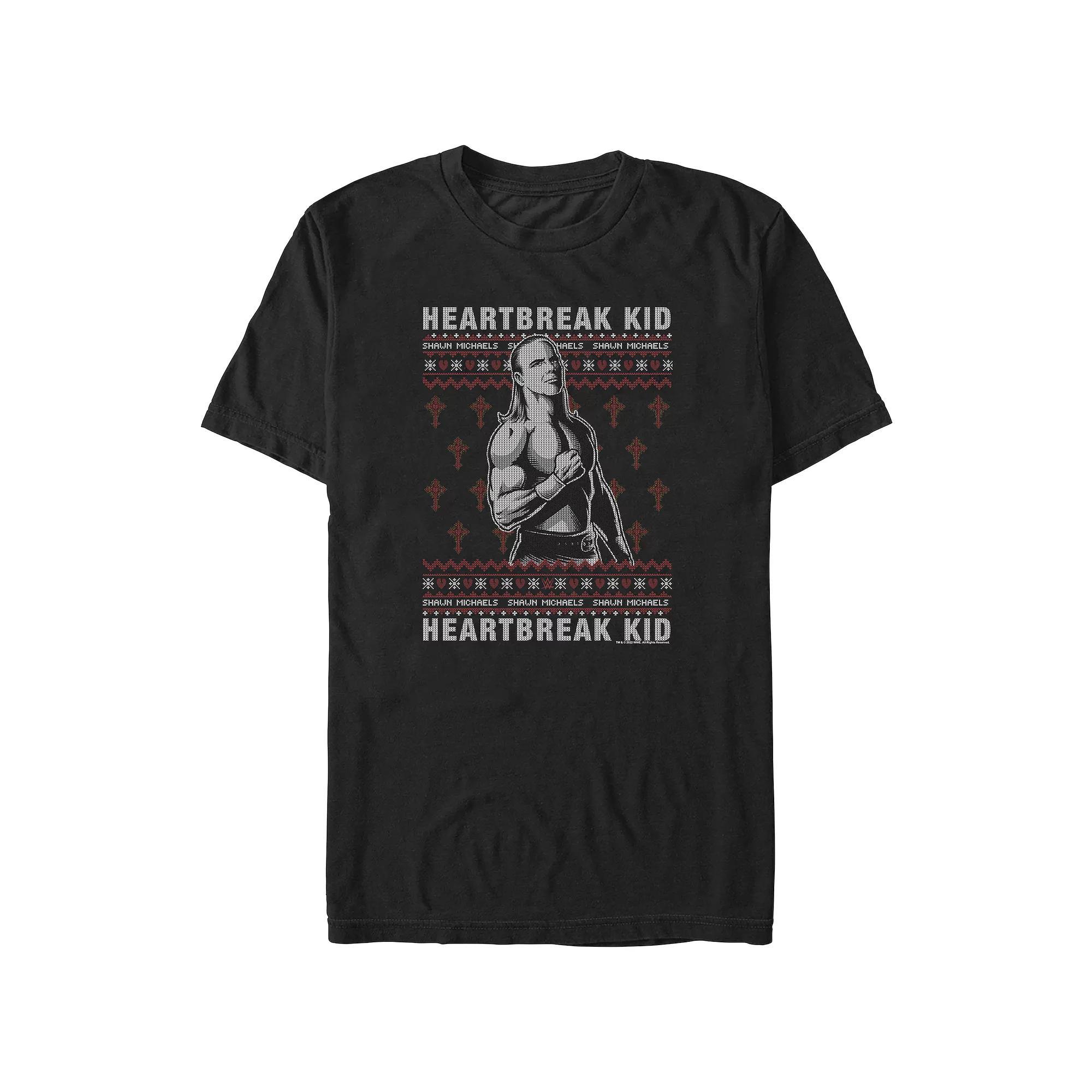 Big & Tall WWE Shawn Michaels Christmas Sweater Graphic Tee, Men's, Size: 3XL, Black Product Image