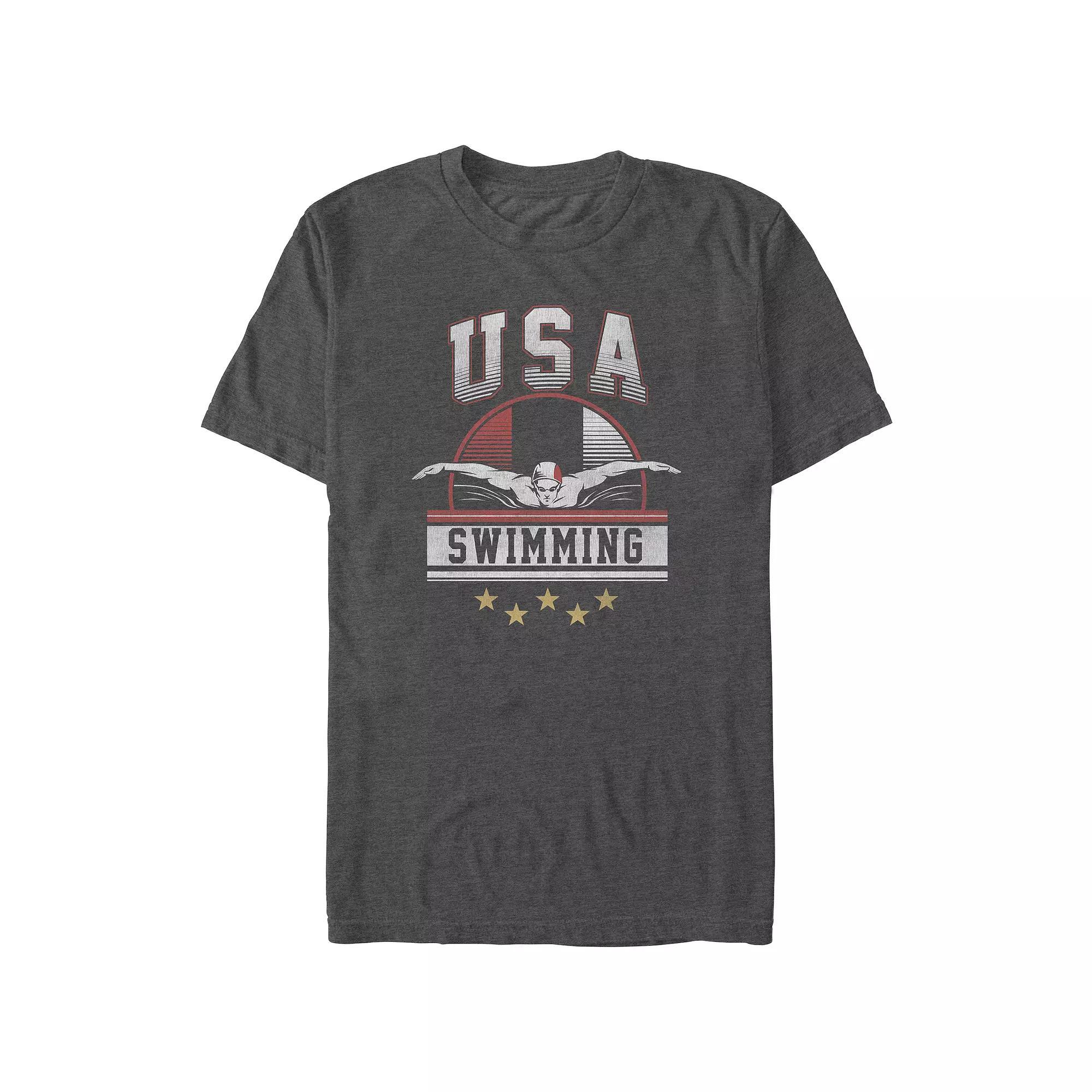 Men's USA Swimming Graphic Tee, Size: Medium, Grey Heather Product Image