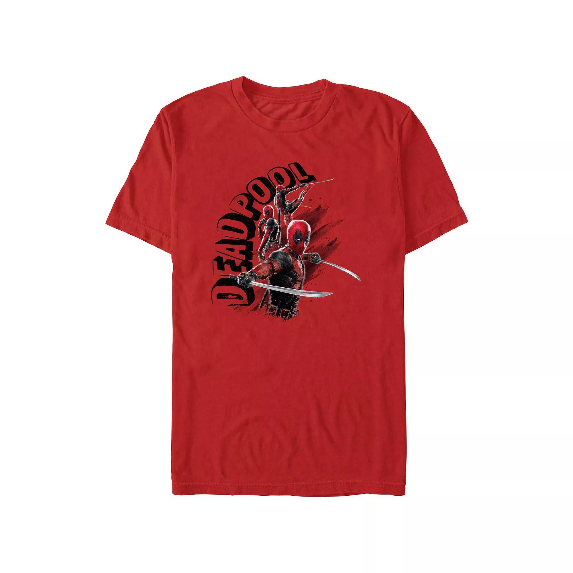 Men's Deadpool And Wolverine Action Poses Graphic Tee, Size: XL, Red Product Image