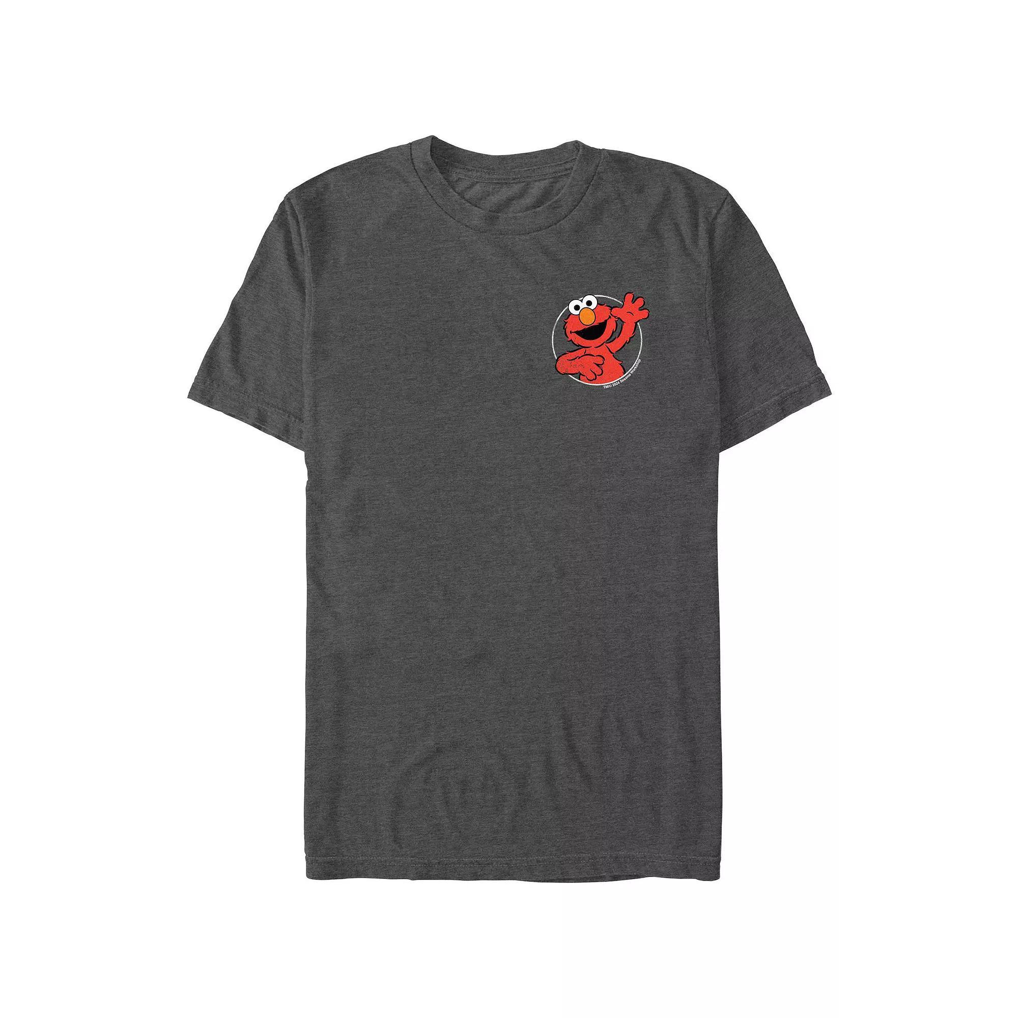 Men's Sesame Street Elmo's Happy Stamp Graphic Tee, Size: Large, Grey Heather Product Image