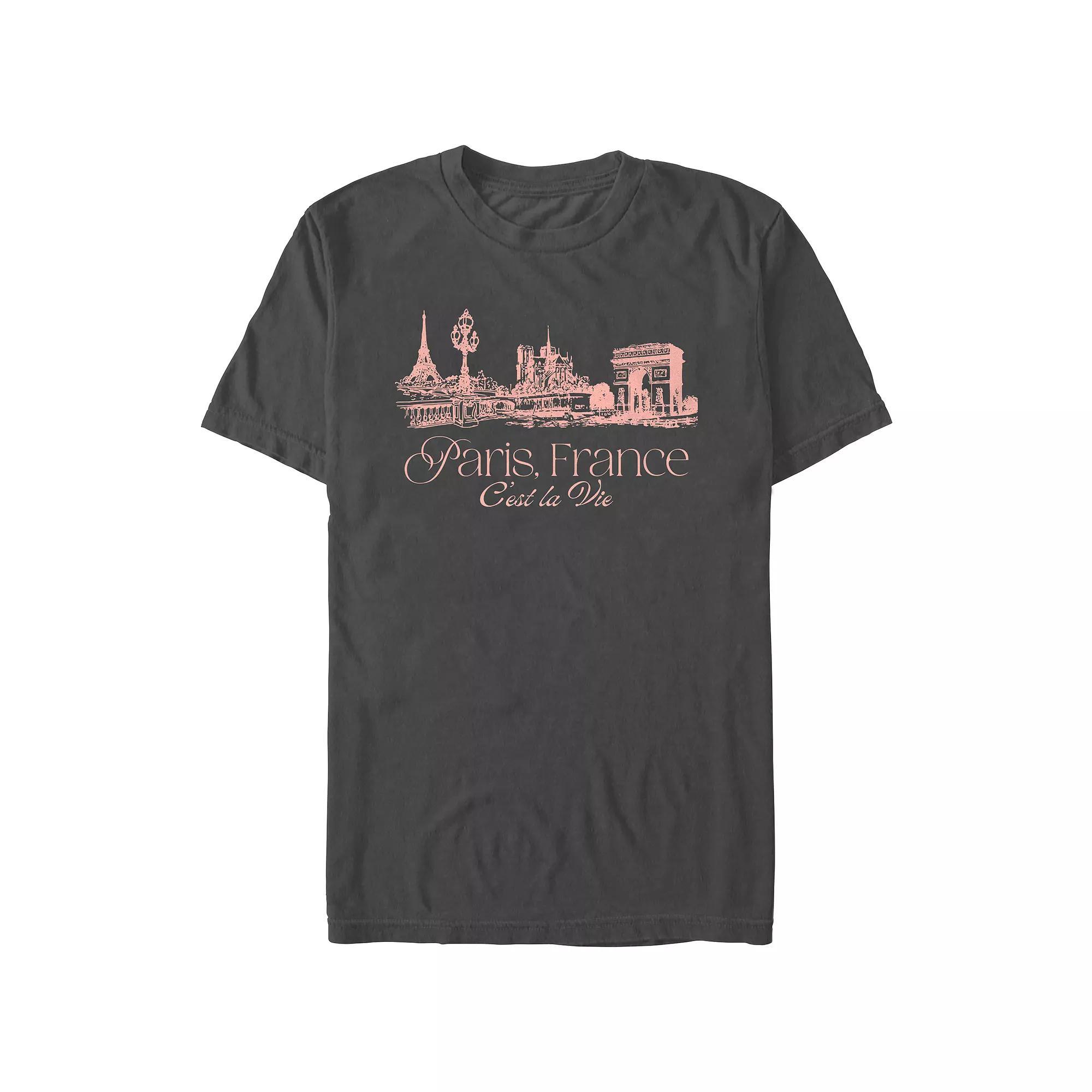 Men's Paris, France C'est La Vie Graphic Tee, Size: Medium, Grey Product Image