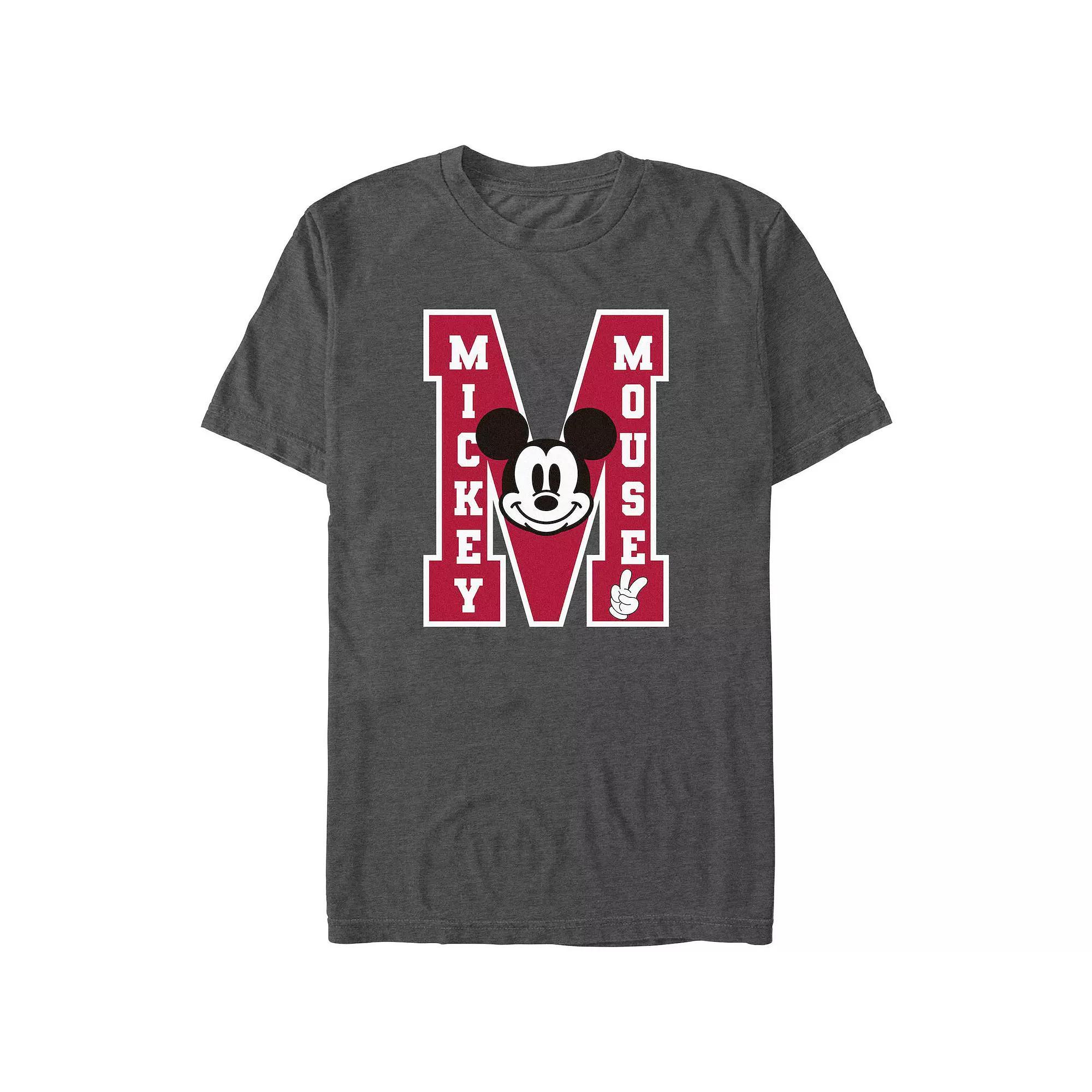 Disney's Mickey Mouse Letter M Big & Tall Graphic Tee, Men's, Size: Large Tall, Grey Heather Product Image