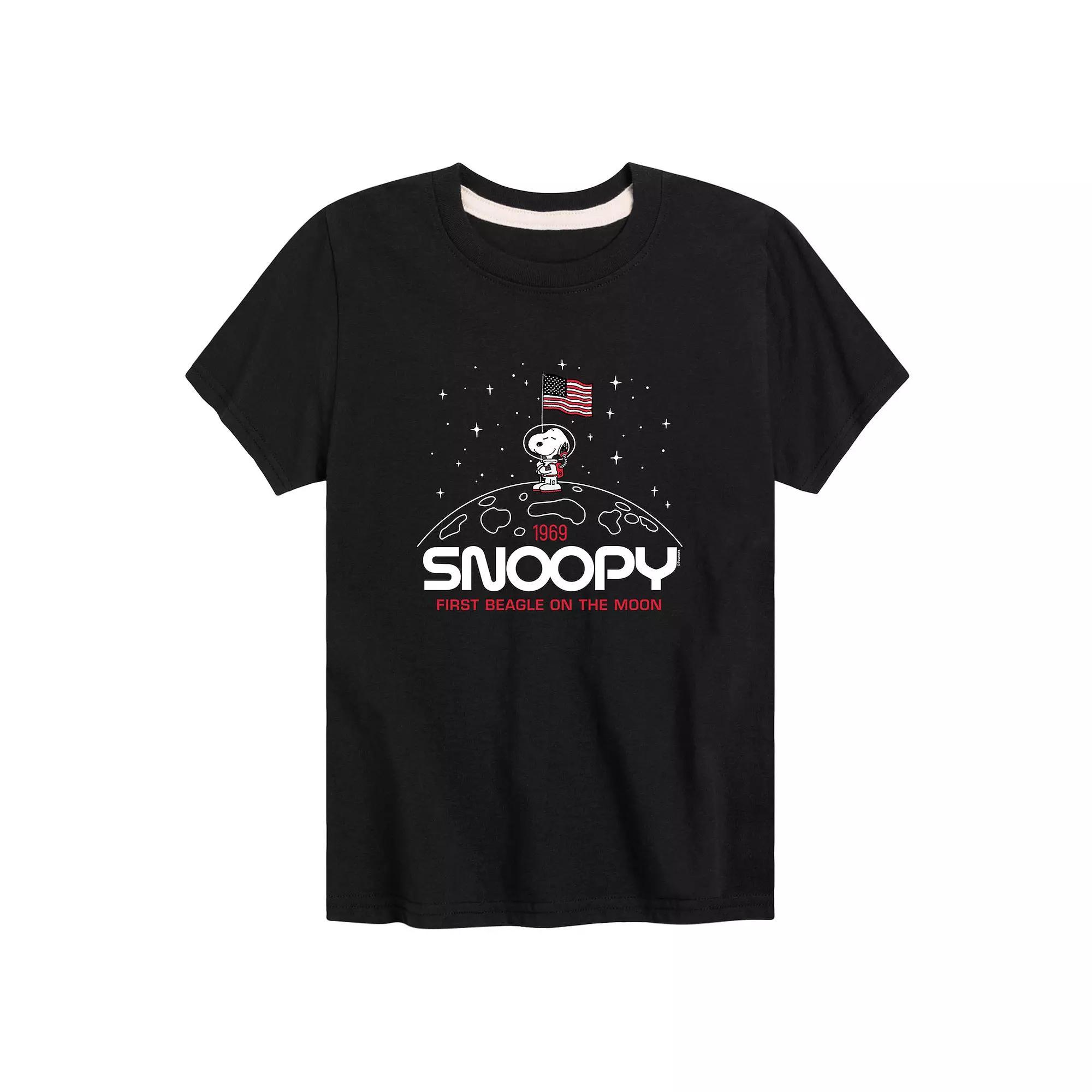 Boys 8-20 Peanuts Snoopy Flag Moon Graphic Tee, Boys Product Image