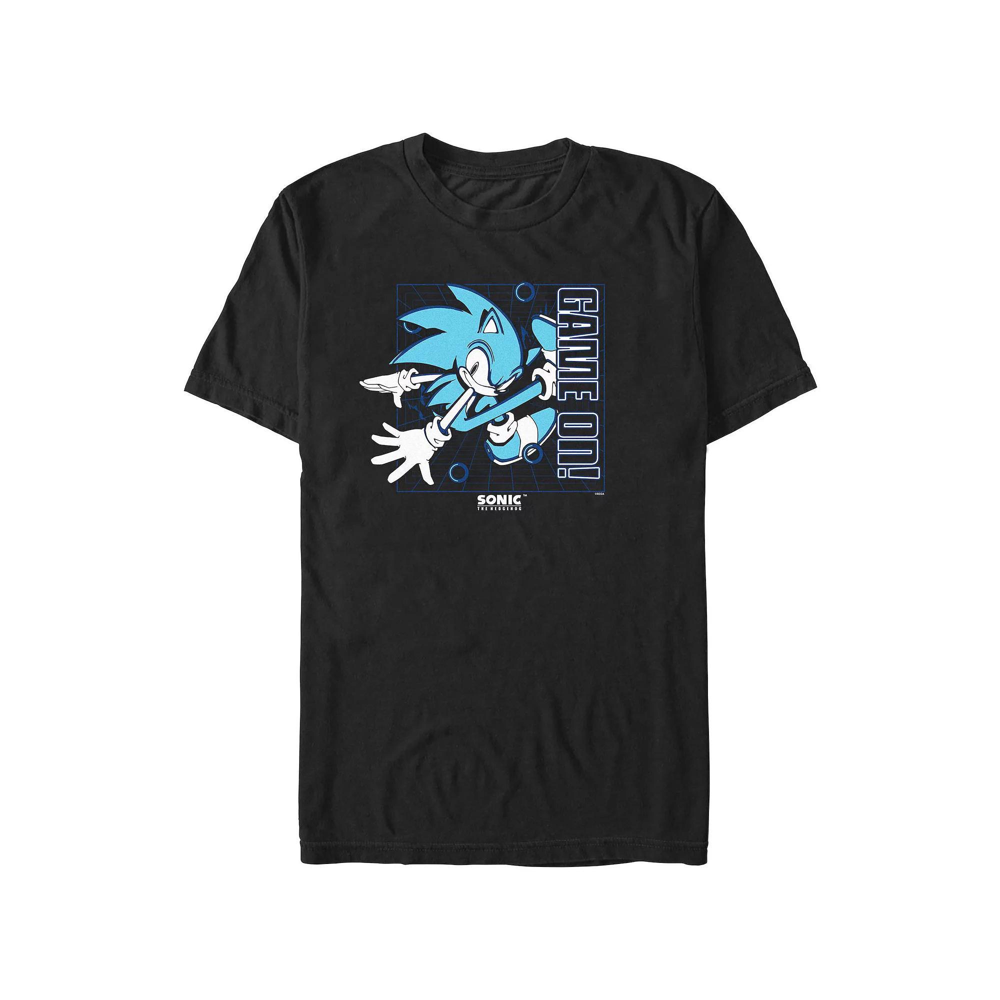 Men's Sonic The Hedgehog Game On Poster Graphic Tee, Size: Medium Tall, Black Product Image