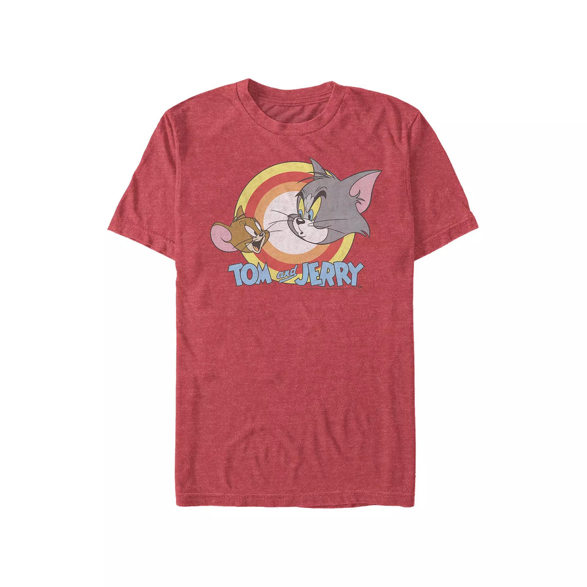 Big & Tall Tom & Jerry Classic Friends Graphic Tee, Men's, Size: 4XL Tall, Red Grey Product Image
