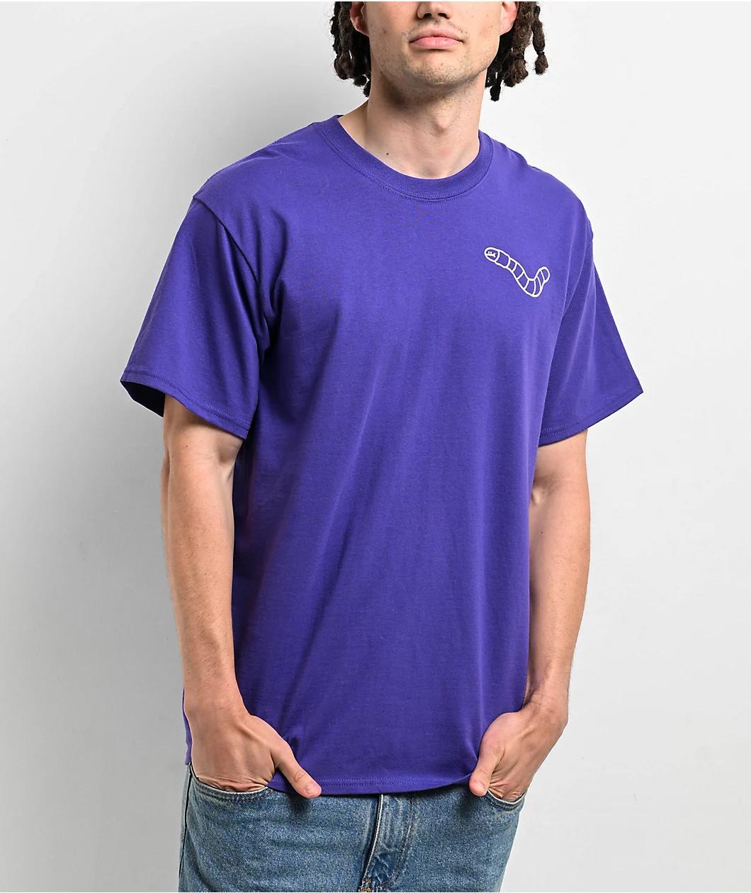 A.LAB Wanted Worm Purple T-Shirt Product Image