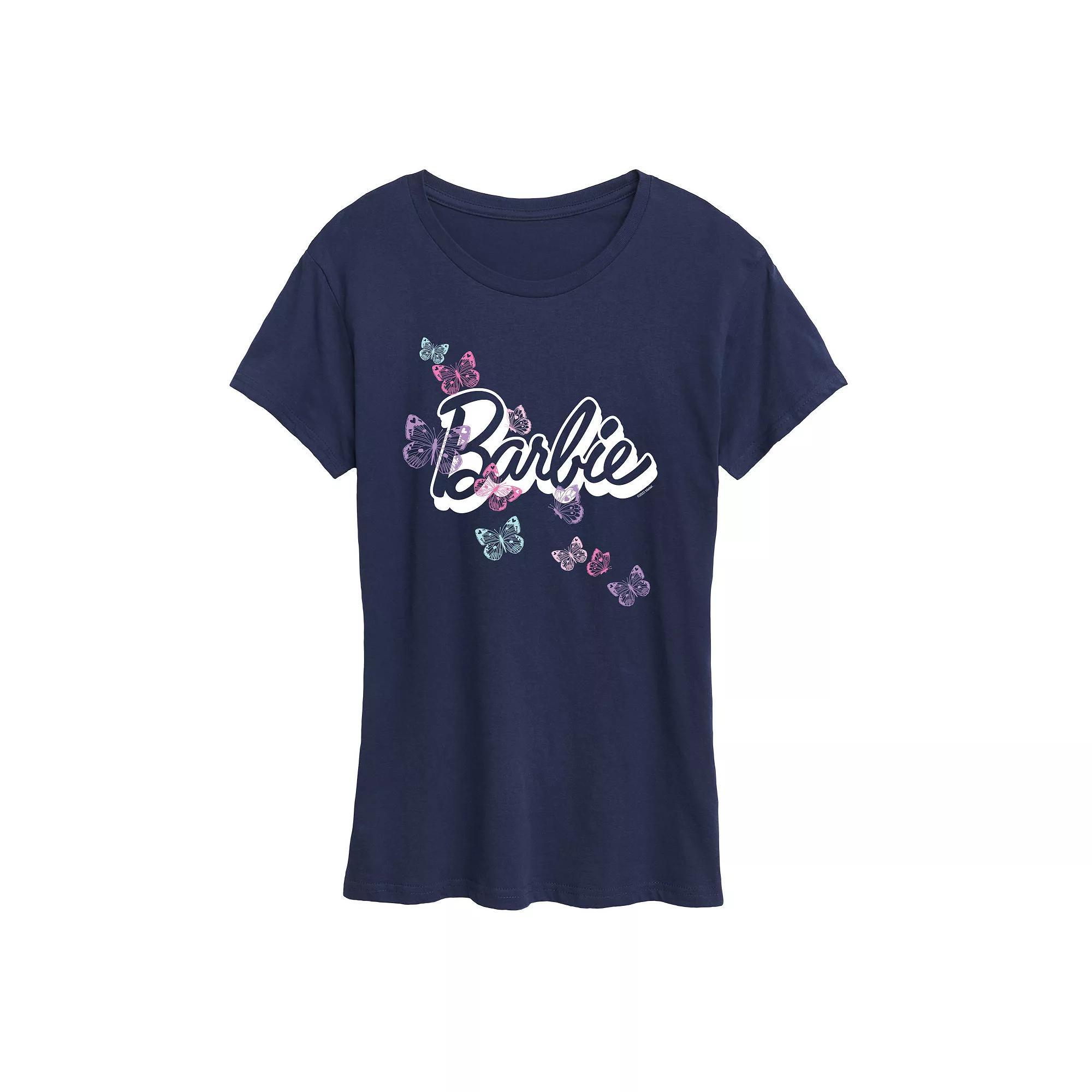 Womens Barbie Butterfly Logo Graphic Tee, Girls Blue Product Image