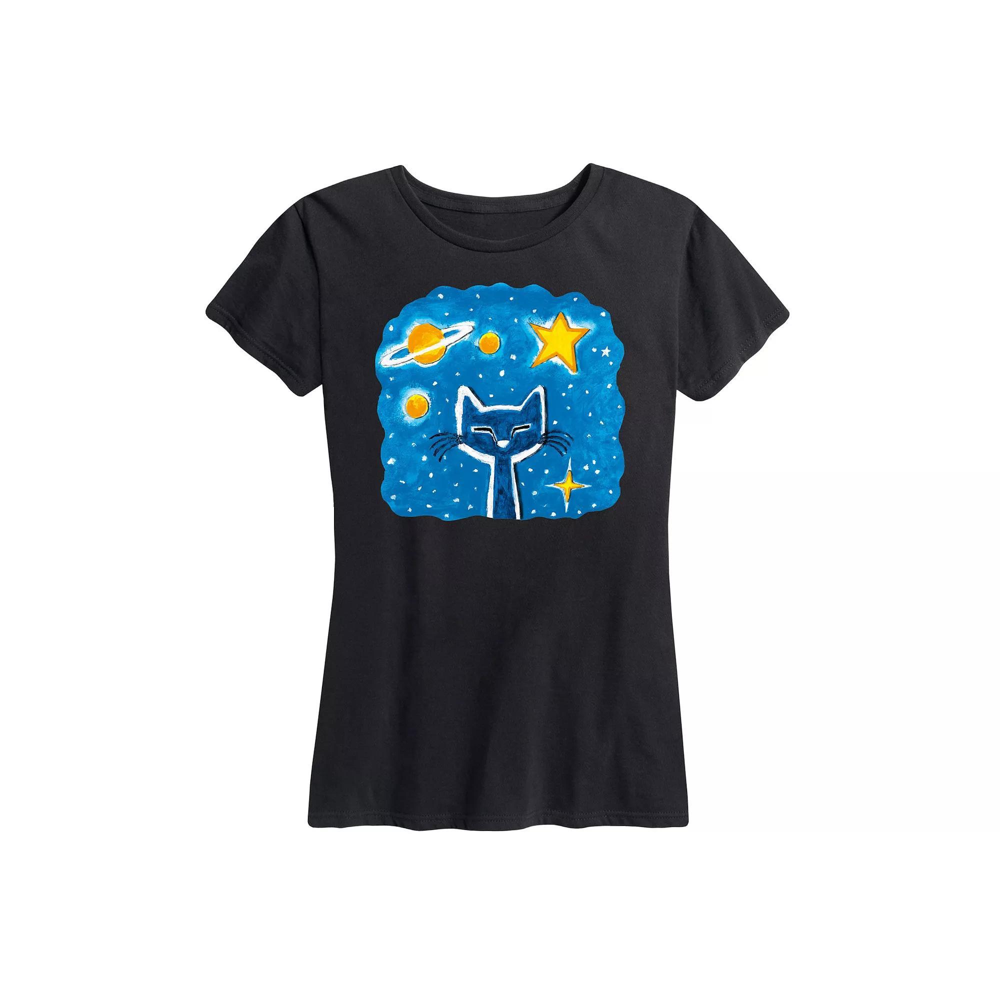 Womens Pete The Cat Imagination Space Dream Graphic Tee, Girls Product Image