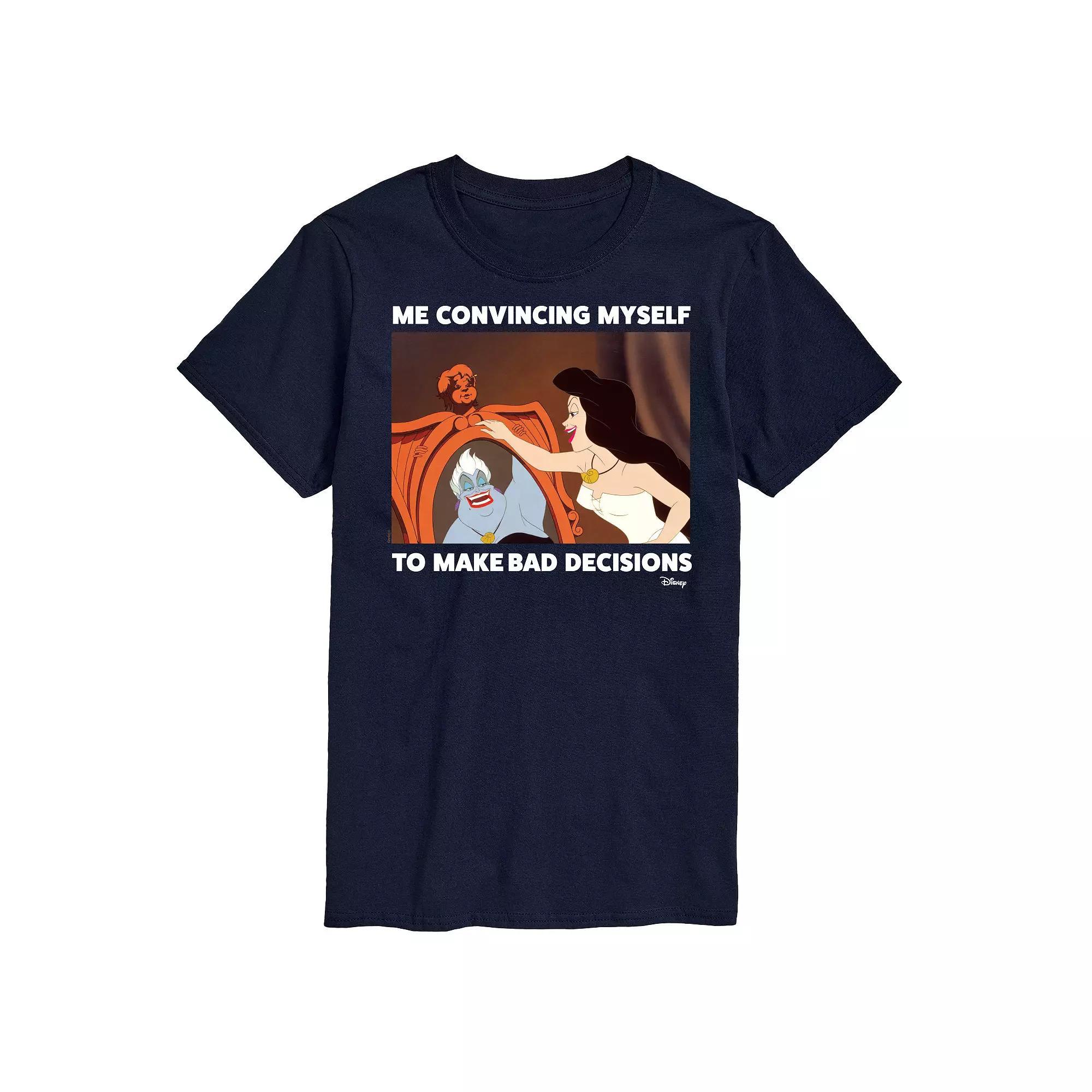 Disney Villains The Little Mermaid Ursula Mens Bad Decisions Graphic Tee Blue Product Image