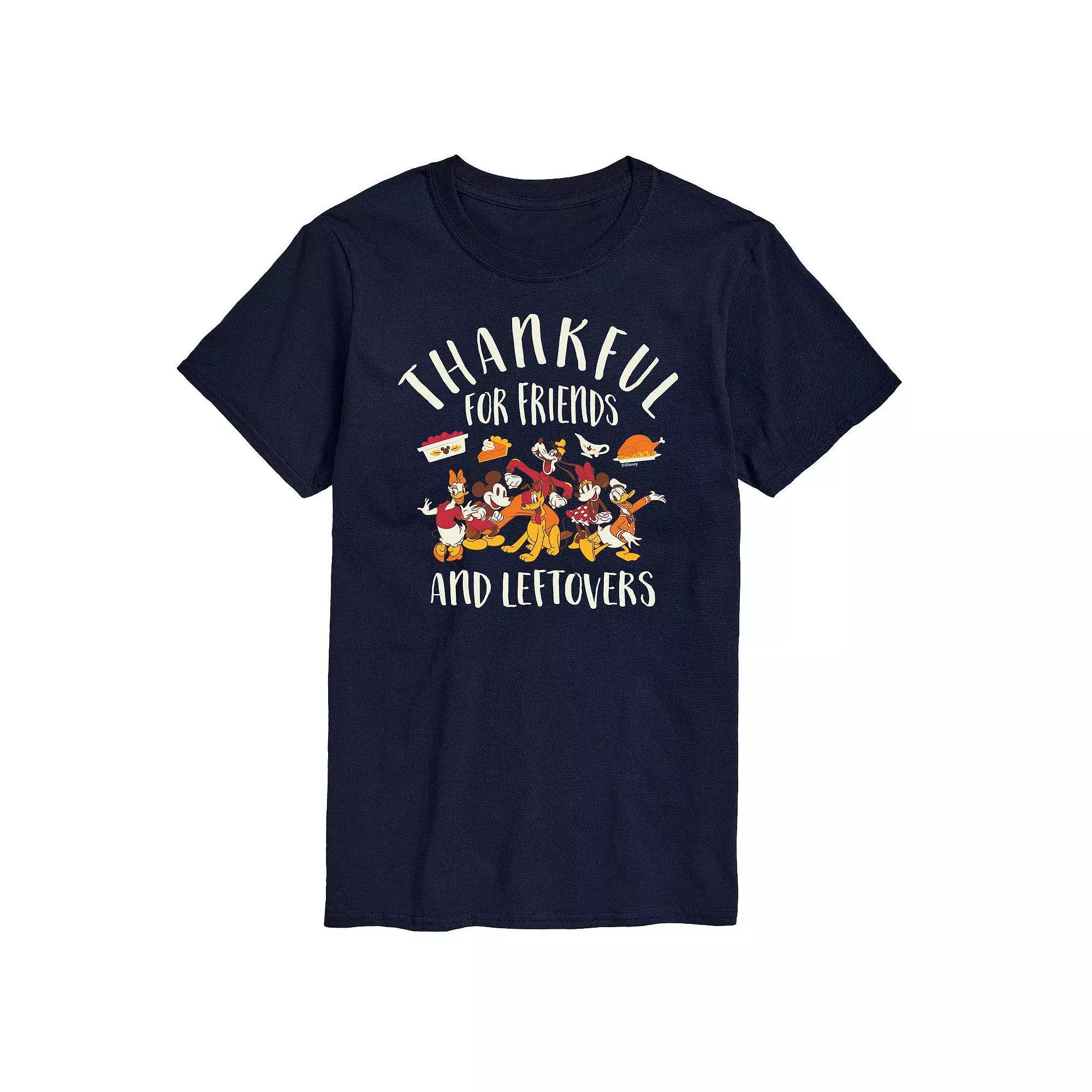 Disneys Mickey Mouse and Friends Big & Tall Friends And Leftovers Graphic Tee, Mens Blue Product Image