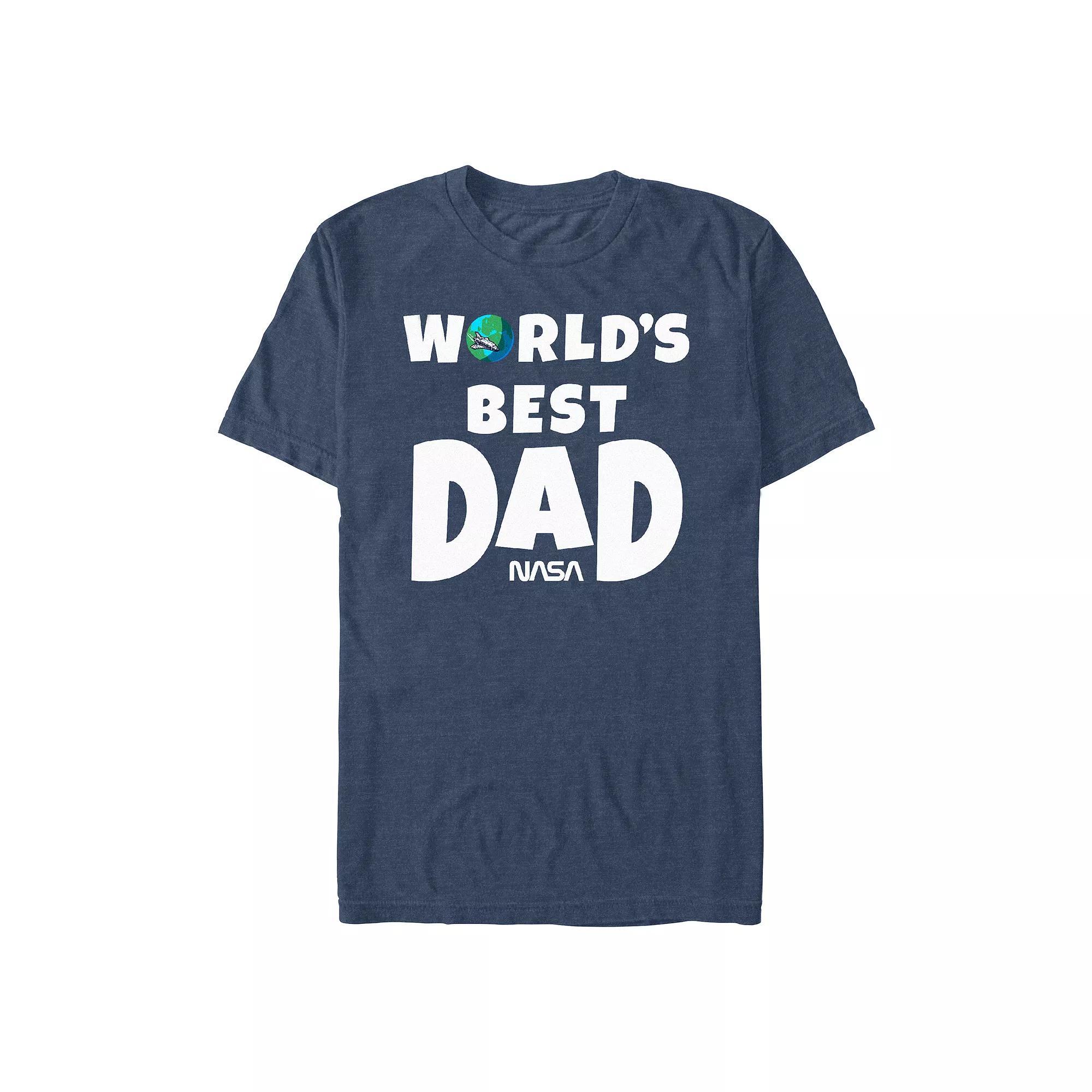 Men's Nasa World's Best Dad Graphic Tee, Size: XL, Navy Grey Product Image