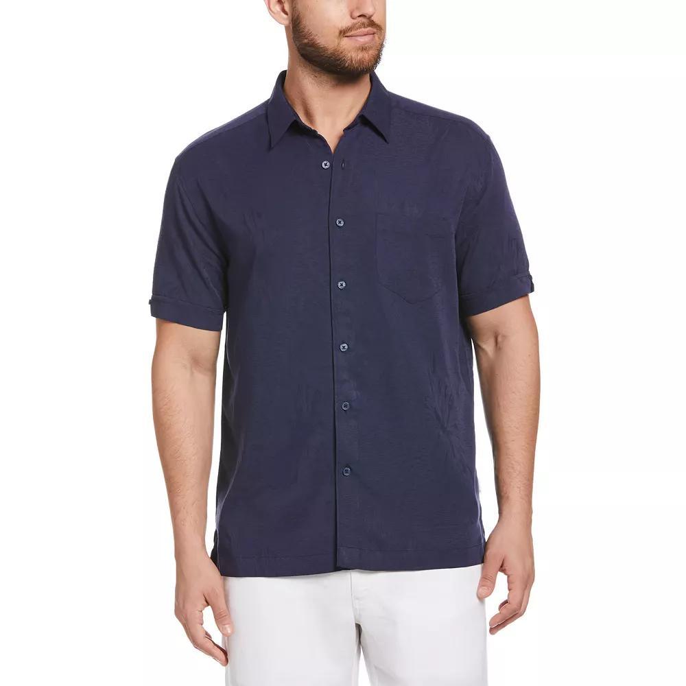 Men's Cubavera Short Sleeve Button-Down Shirt, Size: Small, Blue Blazer Product Image