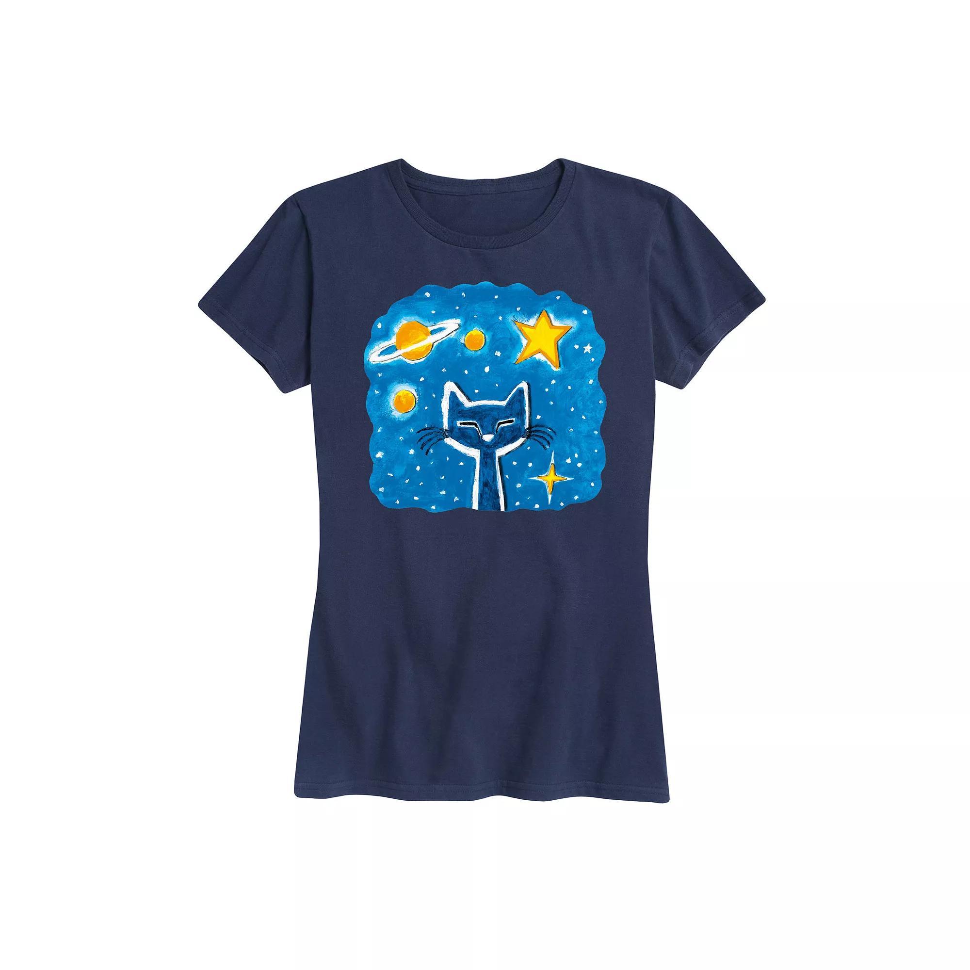 Womens Pete The Cat Imagination Space Dream Graphic Tee, Girls Product Image