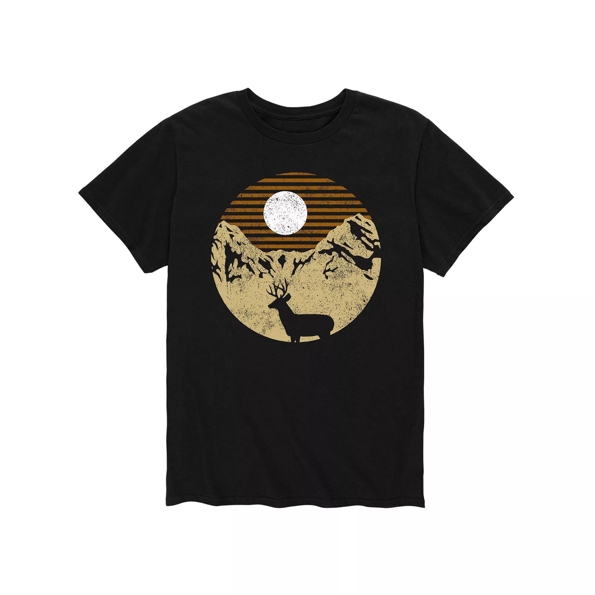 Mens Deer And Mountain Scene Tee Product Image