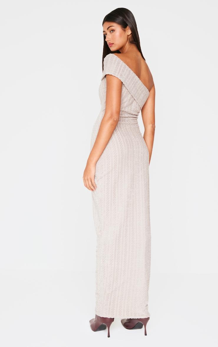 Taupe Towel One Shoulder Maxi Dress Product Image