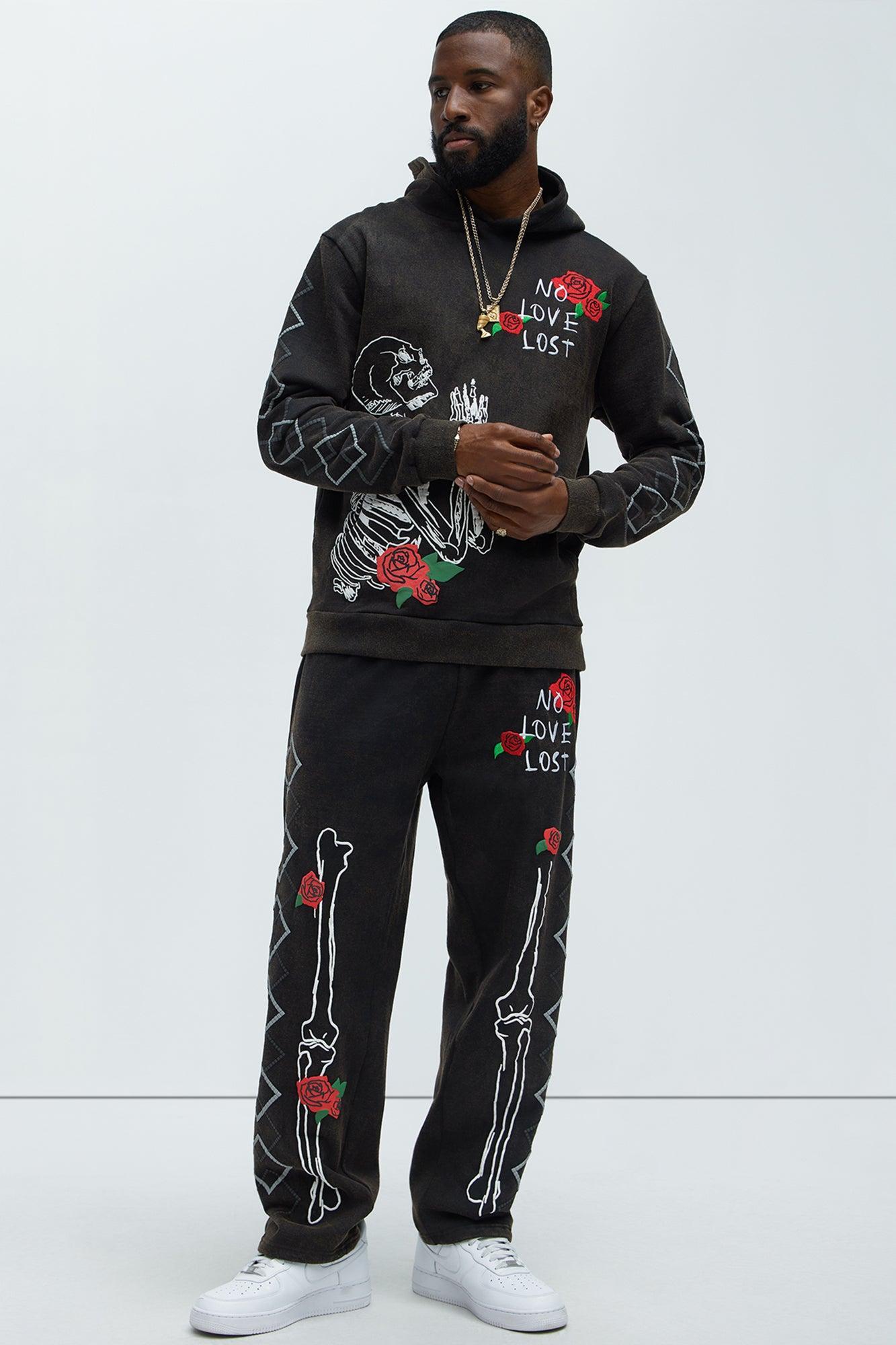 No Love Lost Skeleton Sweatpants - Black Product Image