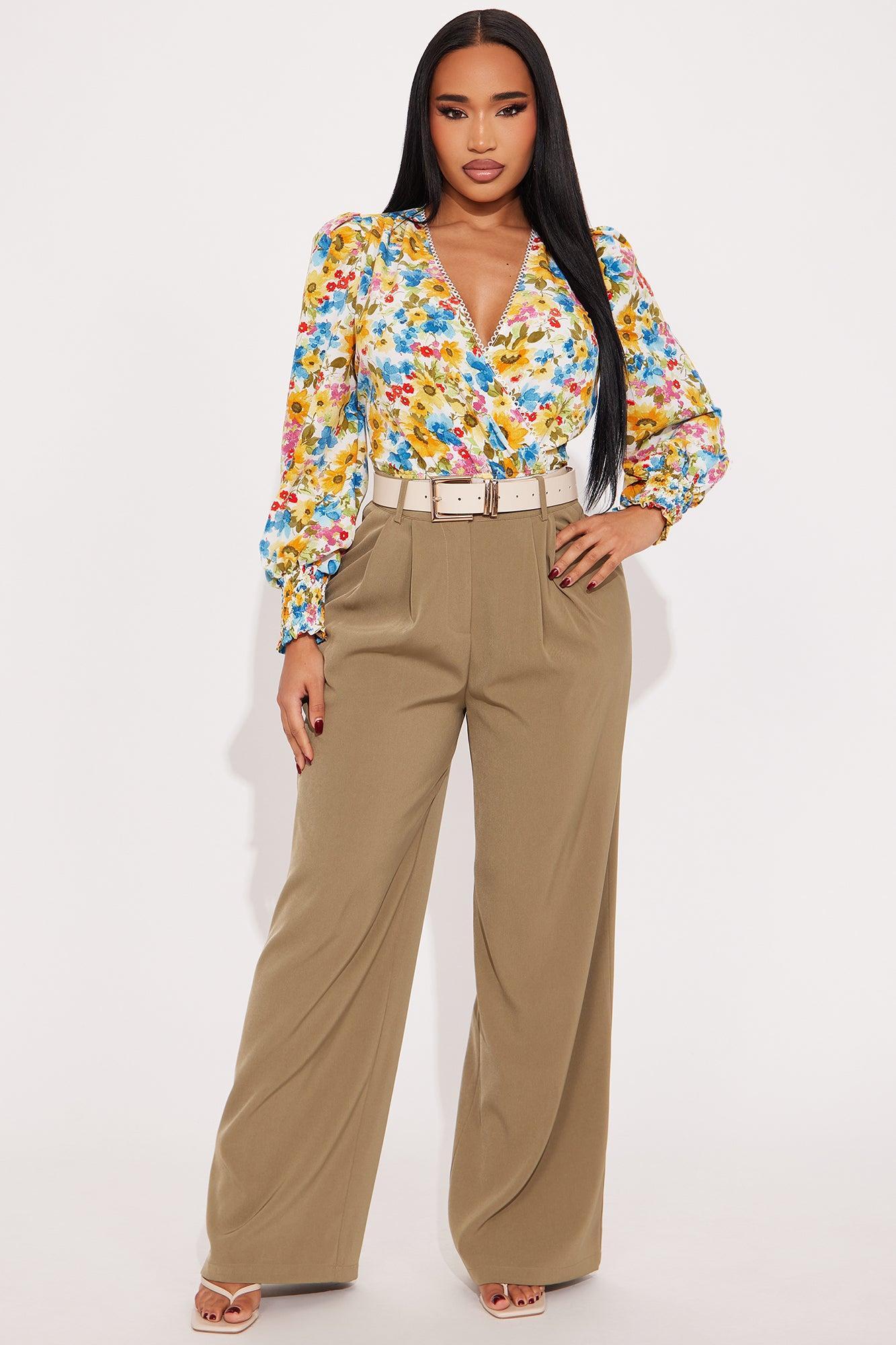 Floral Delight Surplice Bodysuit - Ivory/combo Product Image