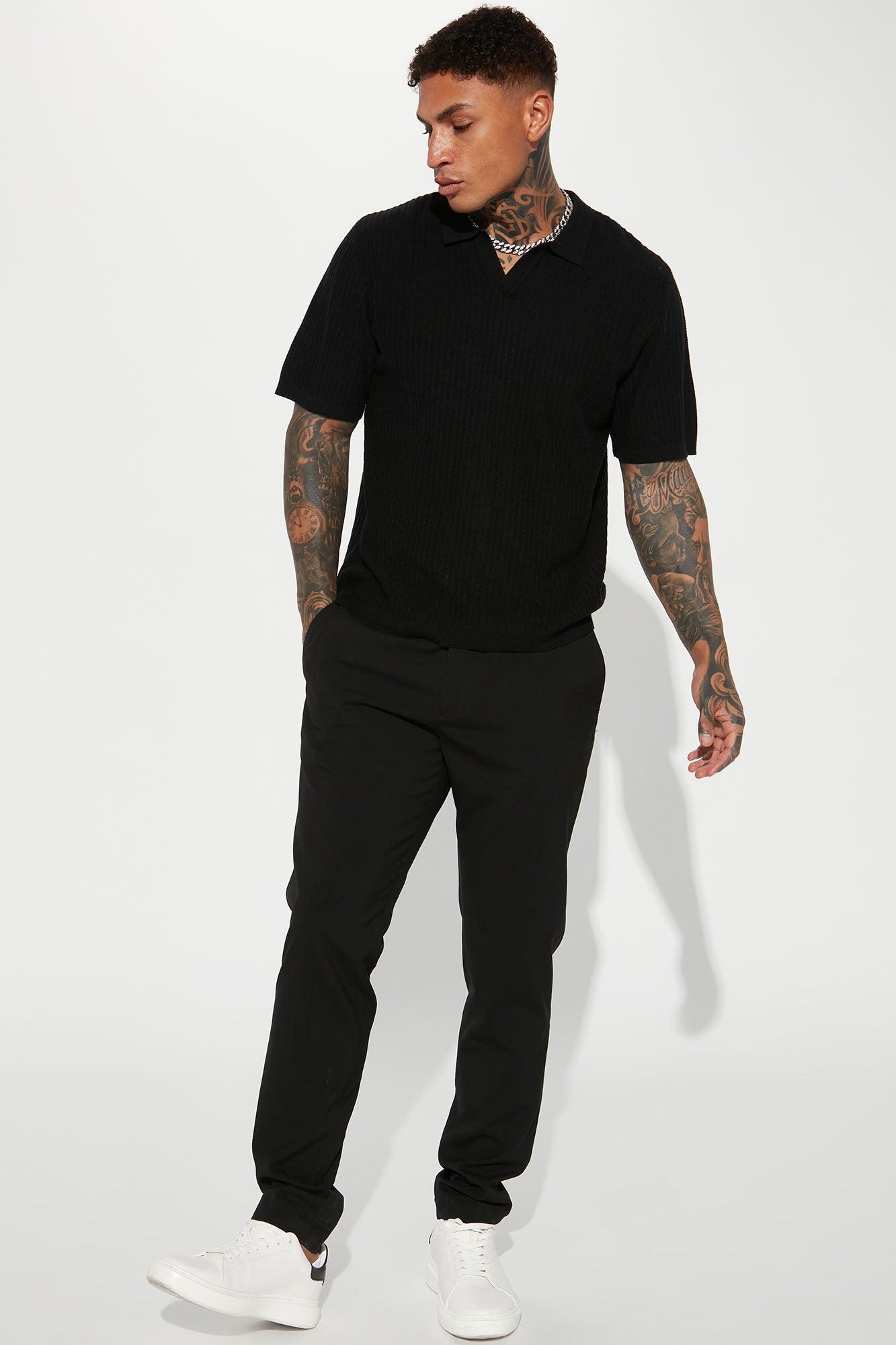 Coastal Knit Short Sleeve Shirt - Black Product Image