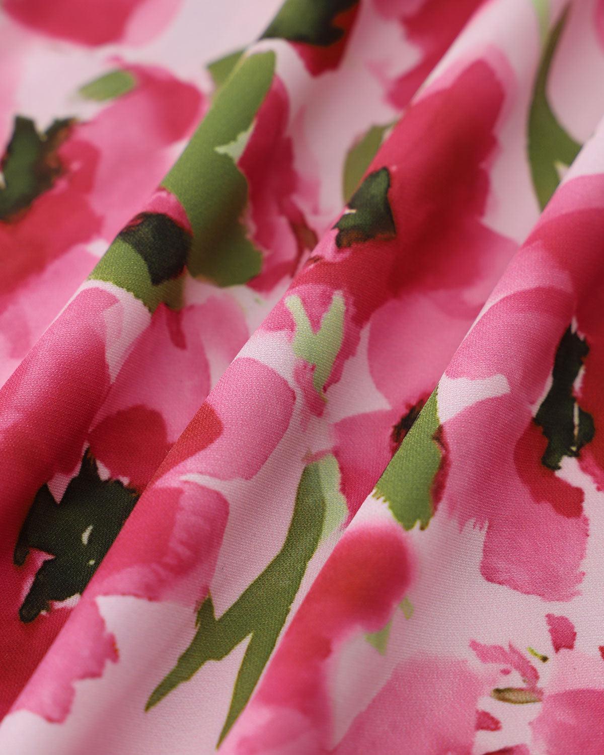 Pink Floral Midi Dress Product Image