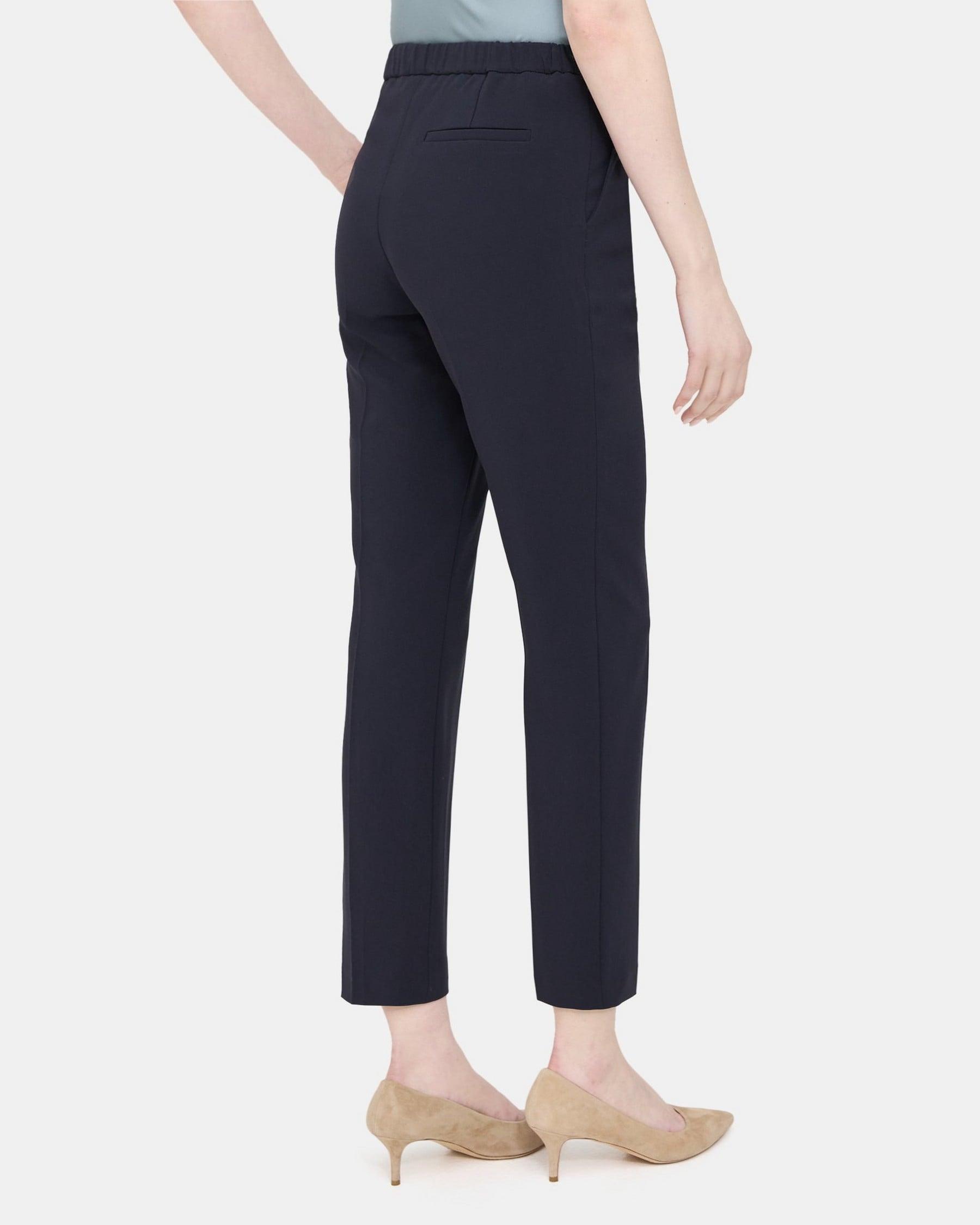 Slim Cropped Pull-On Pant in Crepe Product Image