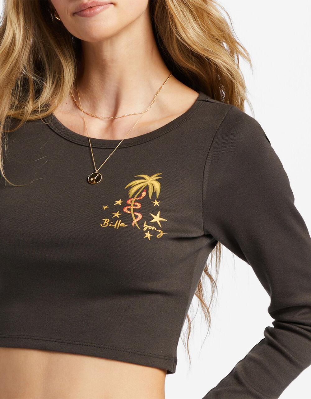 BILLABONG In The Tropics Womens Cropped Long Sleeve Tee - OFF-BLACK Product Image